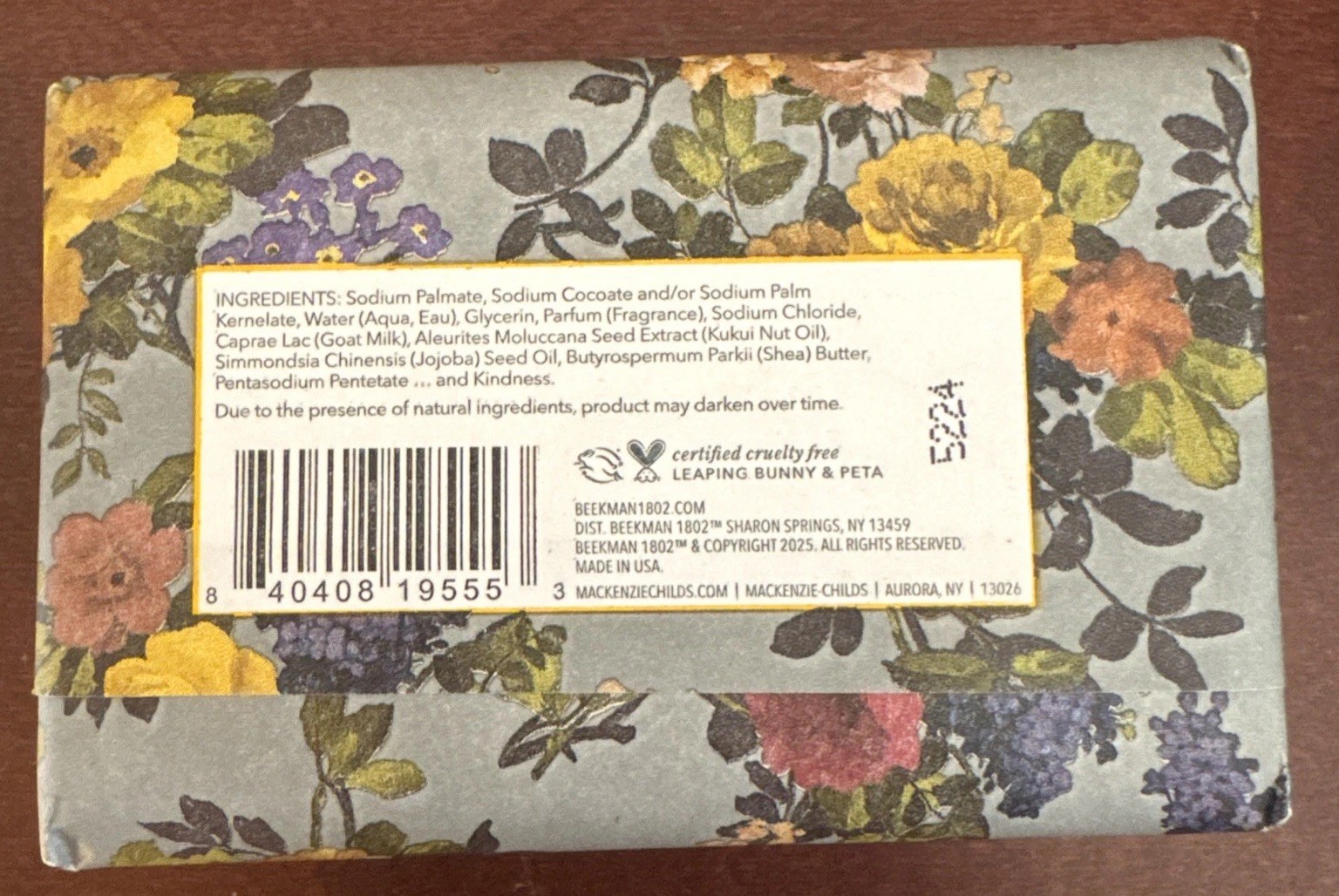 NEW Beekman 1802 x Mackenzie Childs Goat Milk Soap Covent Garden 9 oz Bar
