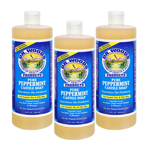 Dr. Woods Naturally Peppermint Moisturizing Castile Liquid Soap 946 mL 32 fl oz