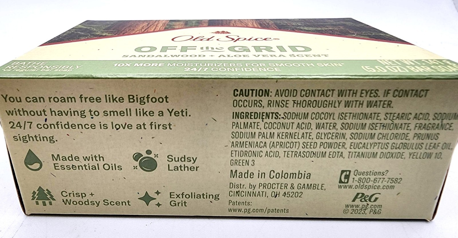 2 Bars Old Spice OFF THE GRID Moisturize Exfoliating Sandalwood Aloe Vera Soap