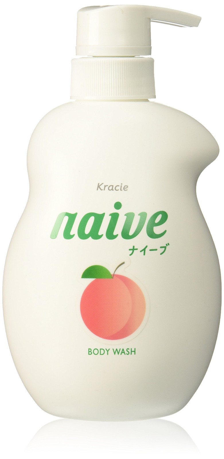 KRACIE Naive Body Pump Soap, Peach, 17.9 Ounce (Pack of 1), Peach
