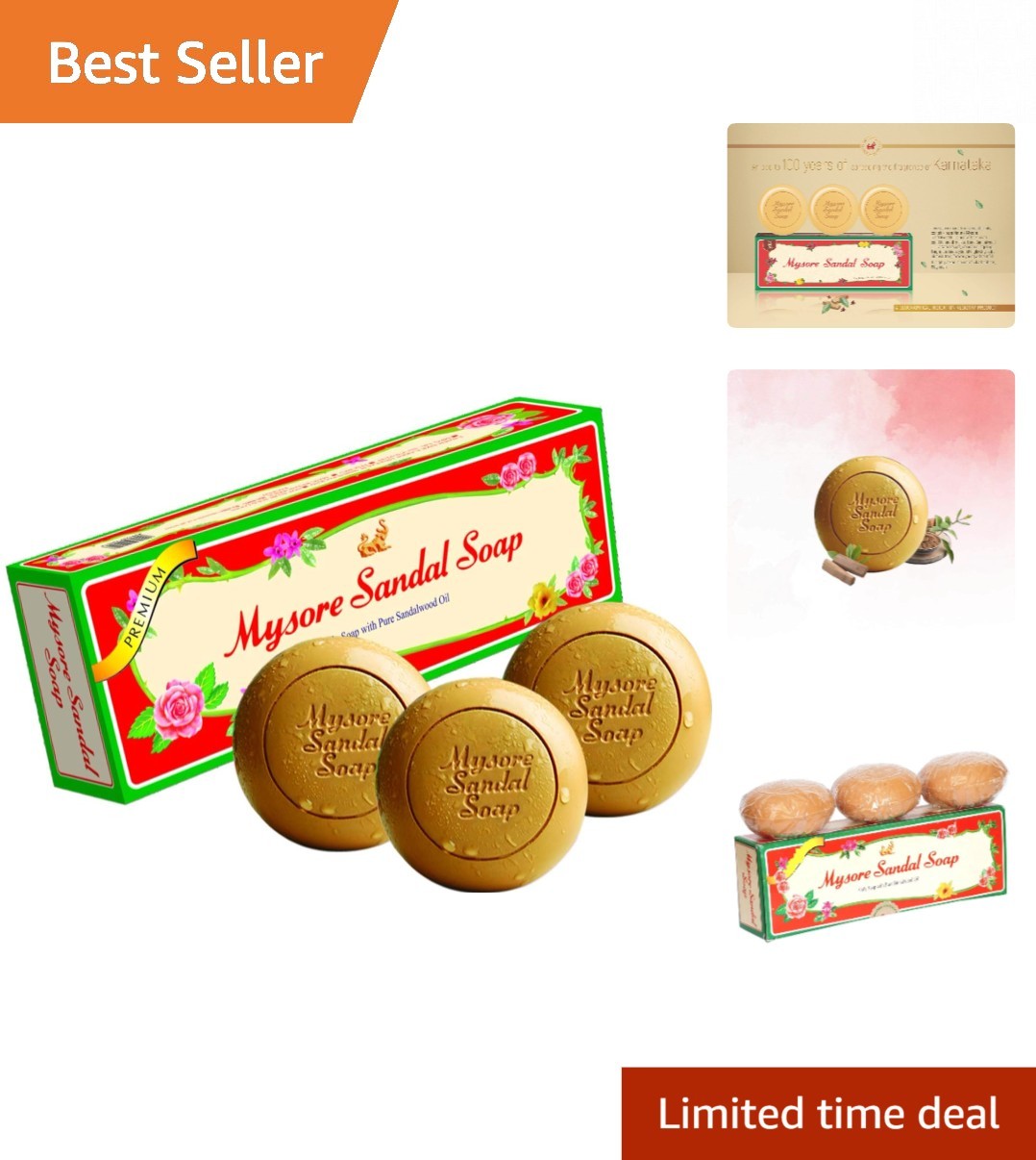 Nourishing Sandalwood Soap Trio – 150g Per Bar, All Skin Types, Eco-Friendly