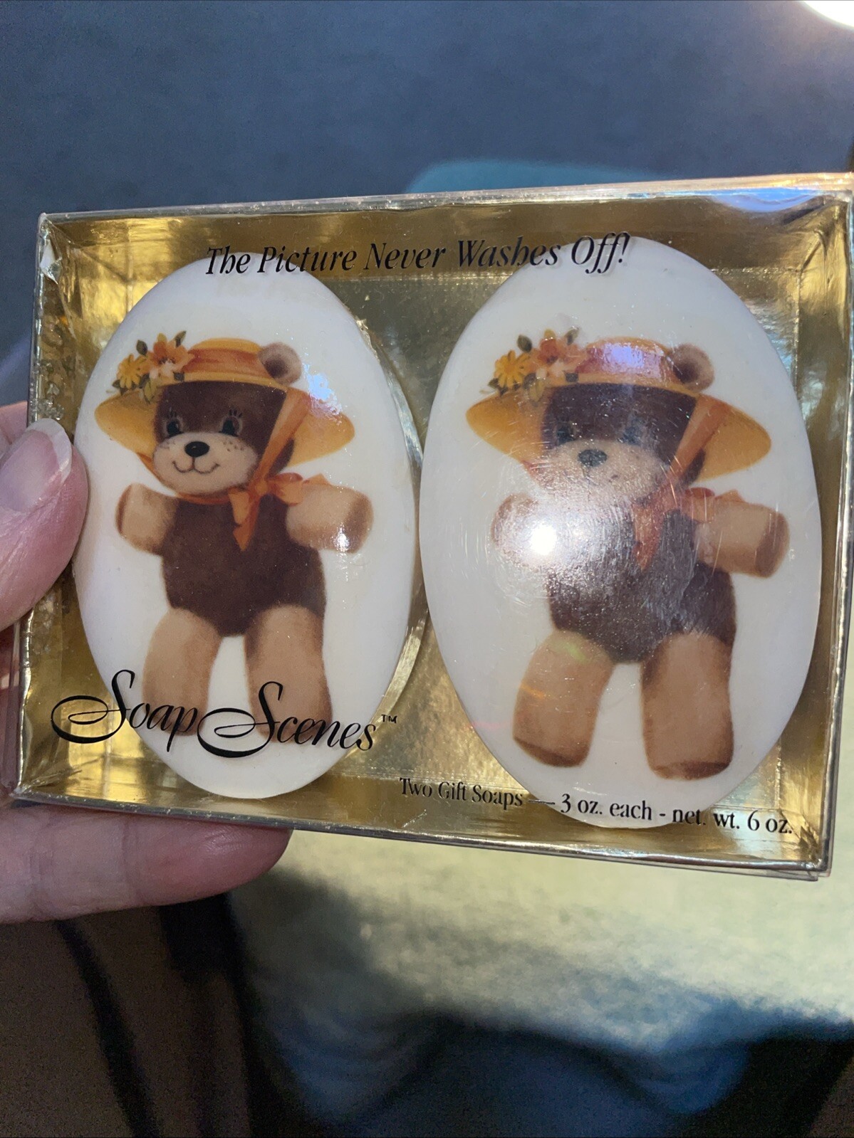 Soap Scenes Bears Picture Never Washes Off Set Of 2 New In Box