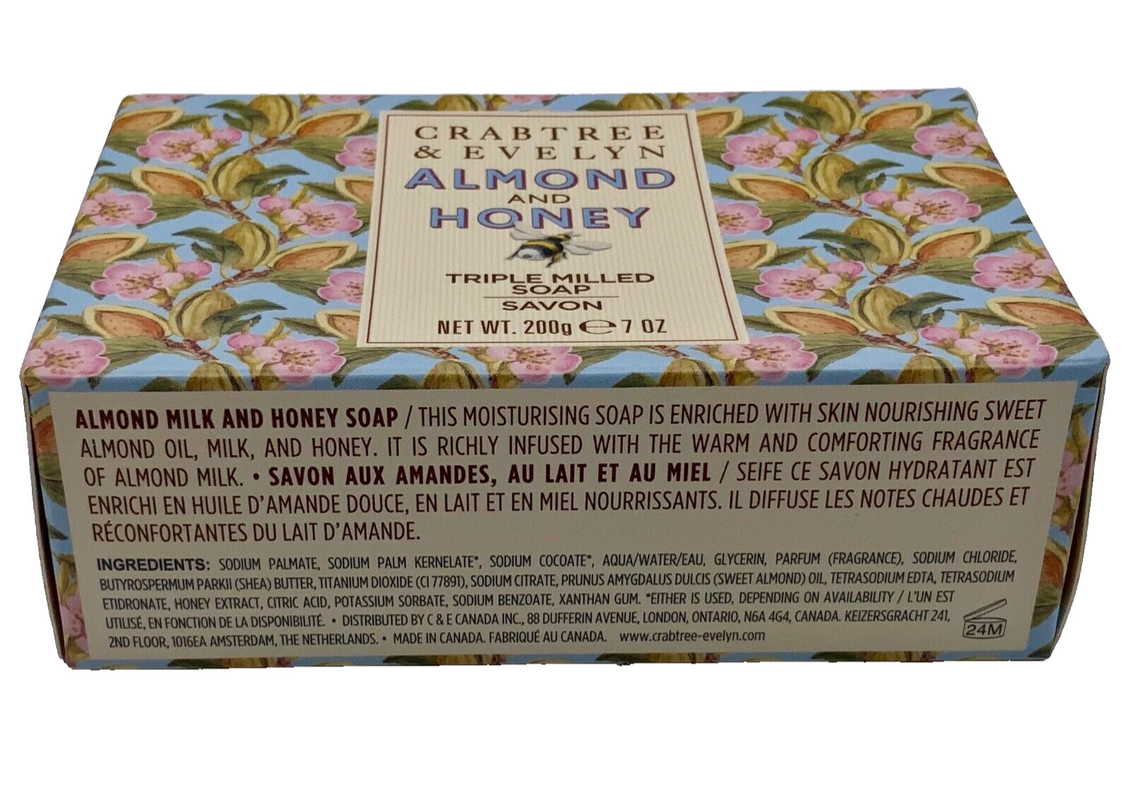 Crabtree & Evelyn Bar soap Almond & Honey Triple Milled 21oz (3x7oz) Jumbo Size