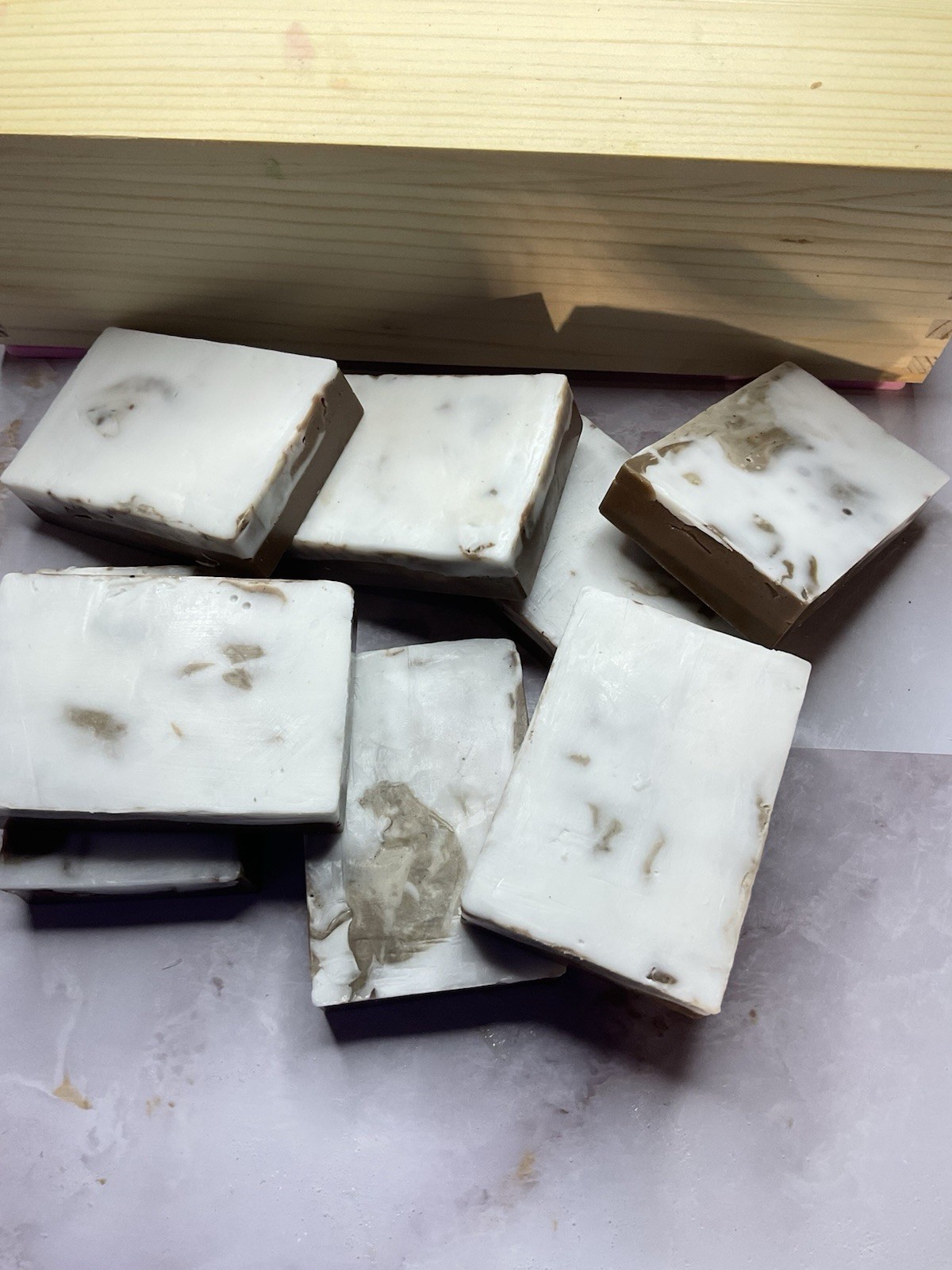 Marbled White Brown Rectangular Bar Soaps Assorted Set Multipack