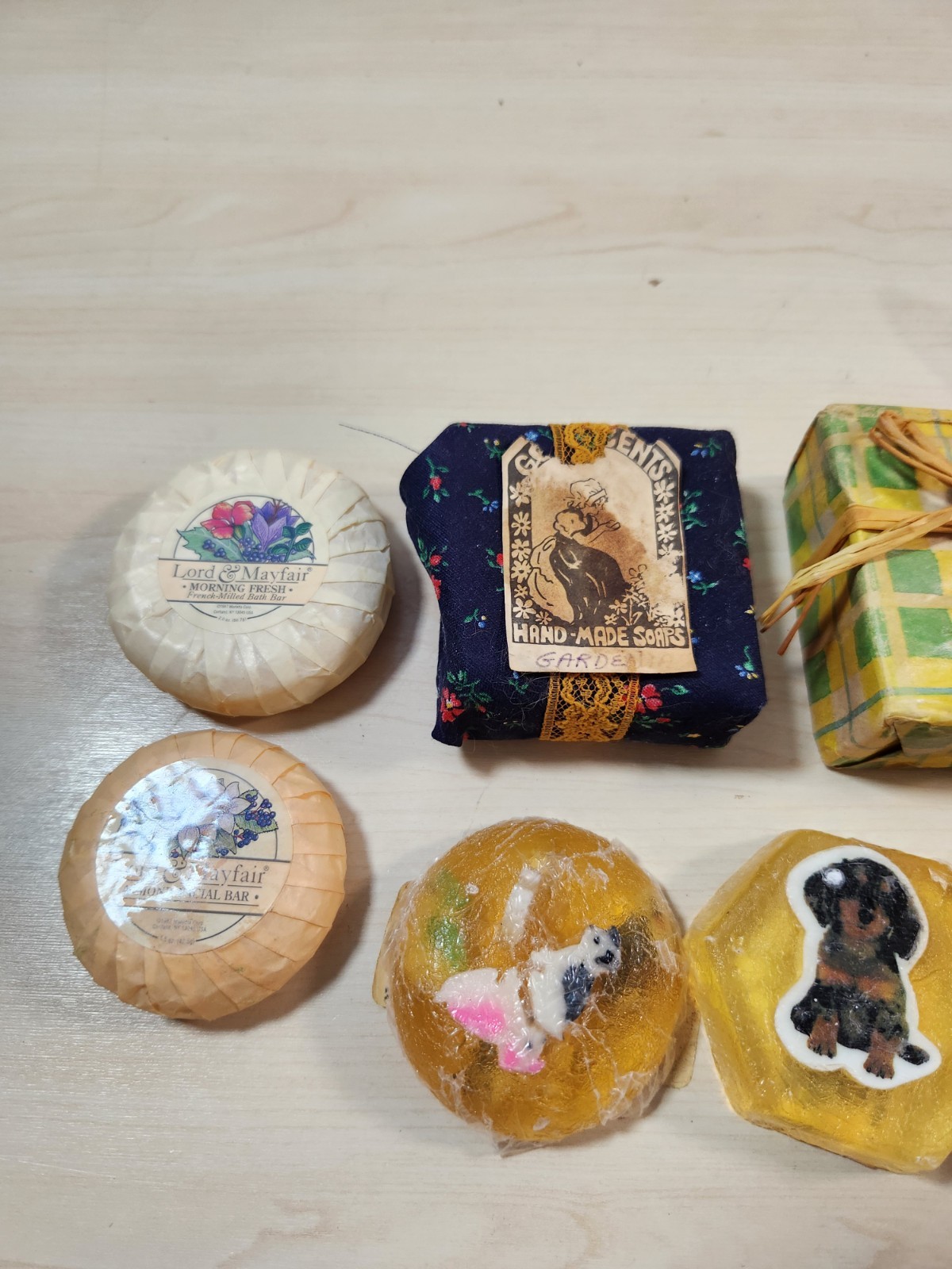 Vintage Handmade Bar Soap Lot 8pc Glycerin & Regular Multi Scent Farmhouse Decor