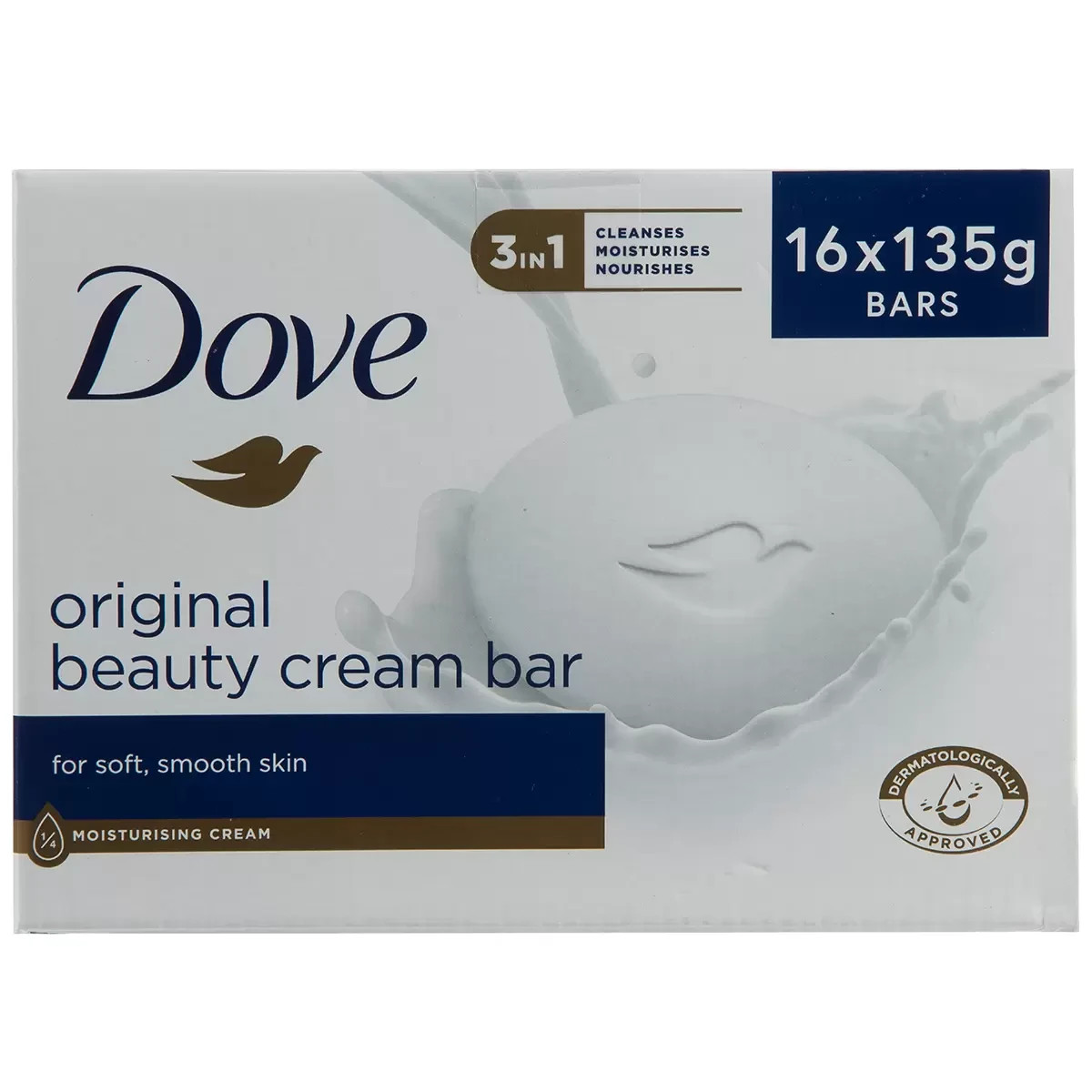 16 x Dove Beauty Cream Bar Original Soap Bath Moisturising Soaps Bulk 135g
