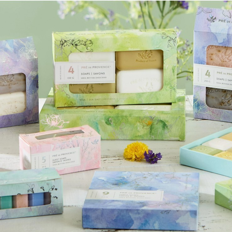 Pré de Provence, Gift Set of 4 French Bath Bar Soaps, Fresh & Citrus Scents