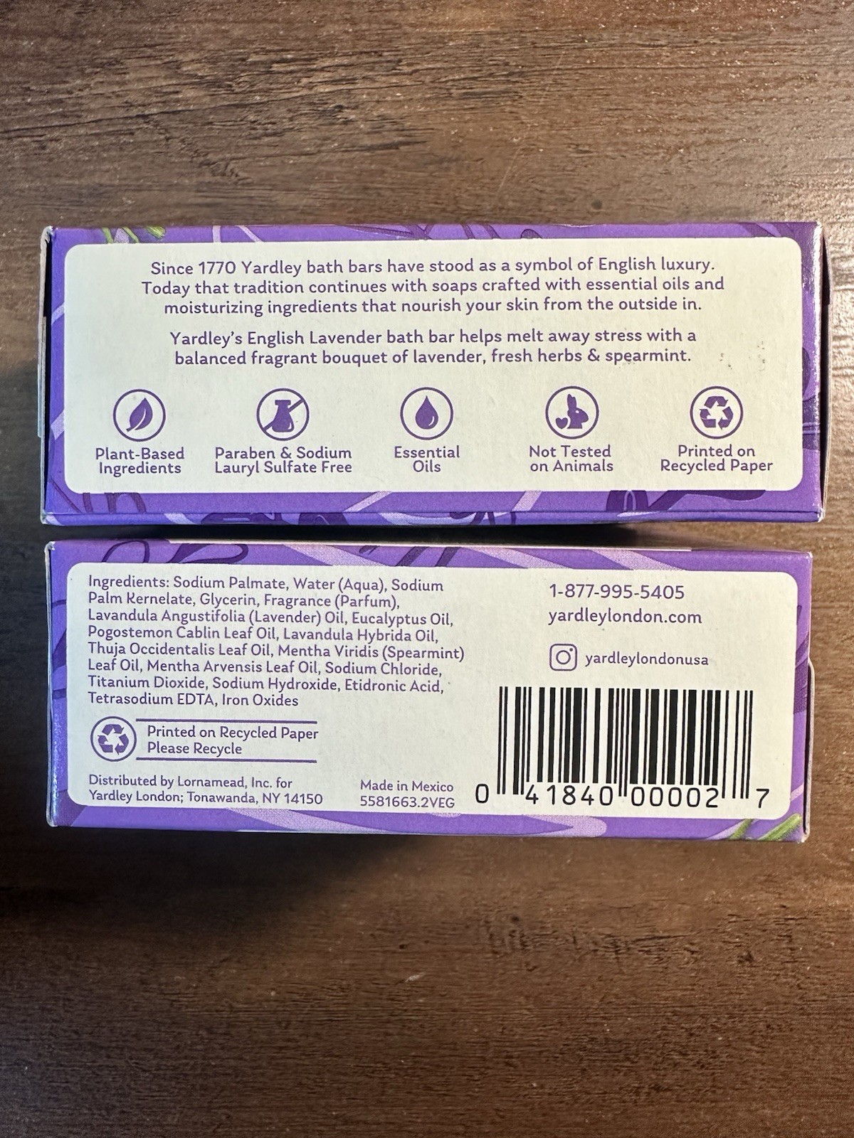 Yardley London English Lavender Nourishing Bath Soap Bar 3 Bars 4.25 Oz Each