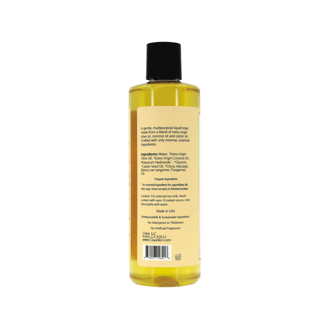 Liquid Castile Soap (Pump Cap) – Organic Ingredients, Gentle For Sensitive Skin