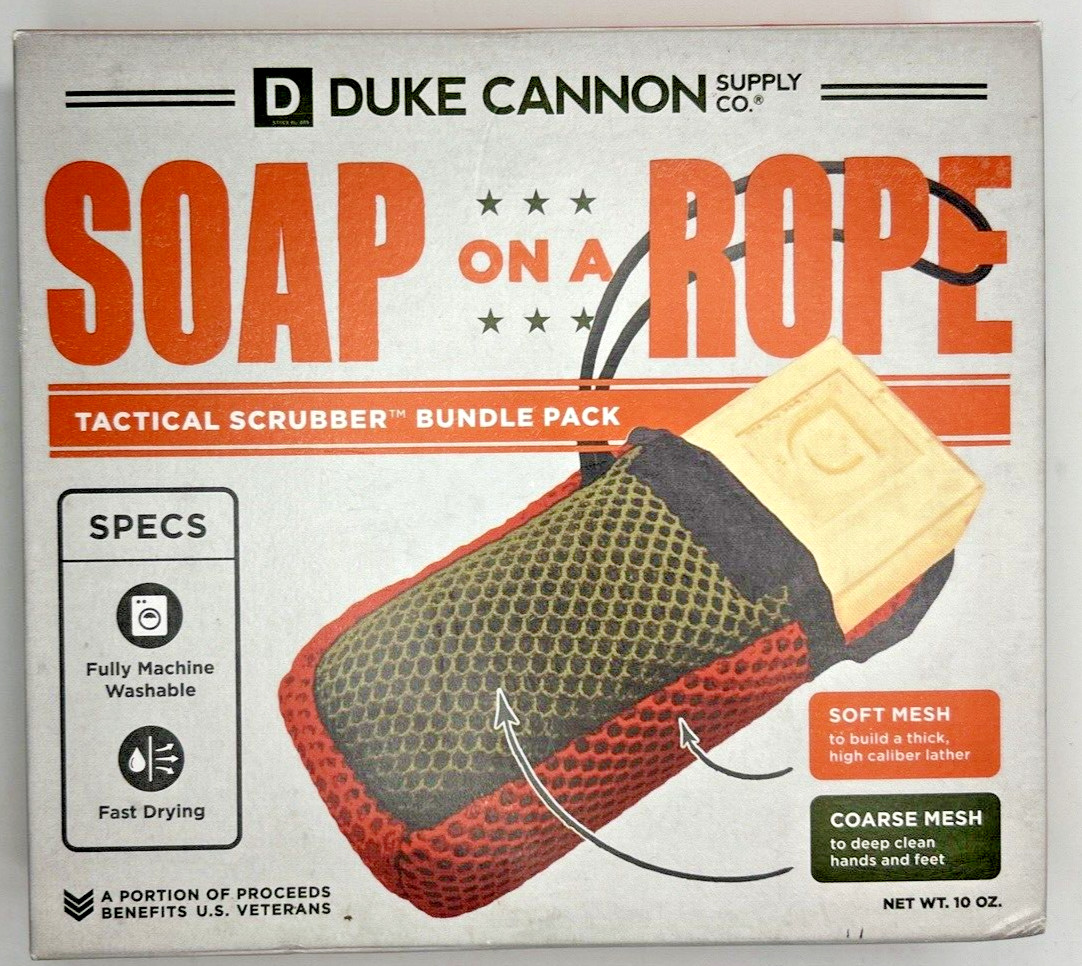 Duke Cannon Bourbon Soap on a Rope TacticalScrubber Bundle Pack Fathers Day Gift