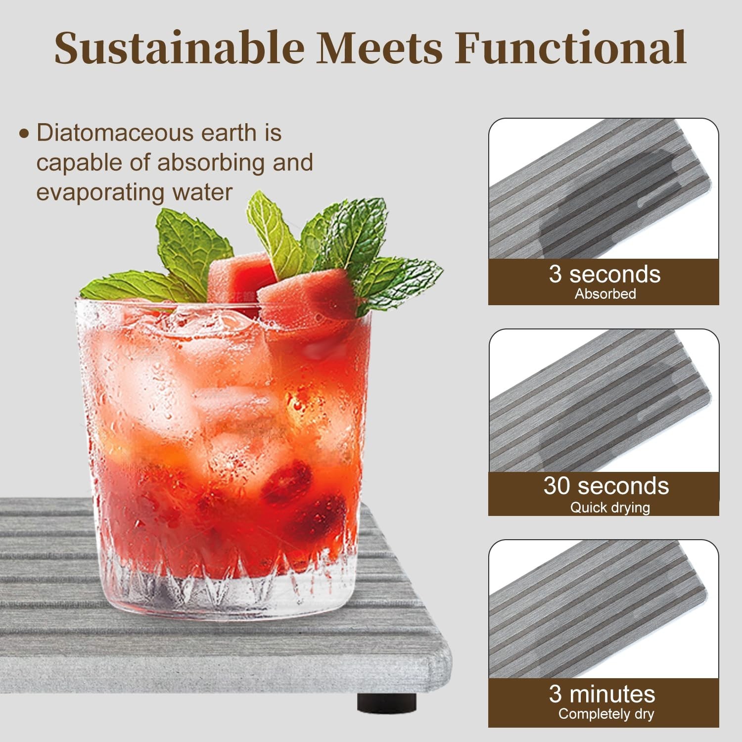 2PCS Fast-Dry Diatomite Sink Tray Set, Ultra Absorbent Soap Holder & Coaster …