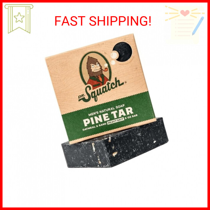 Dr. Squatch All Natural Bar Soap for Men with Heavy Grit, Pine Tar