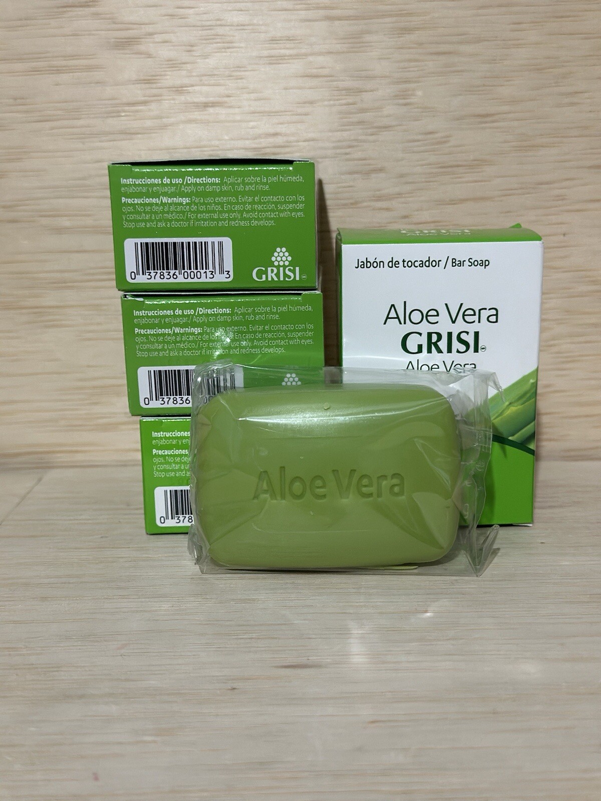 4-GRISI ALOE VERA NATURAL SOAP Balancing 3.5oz Scented Bar Hand Face Bath Jabon