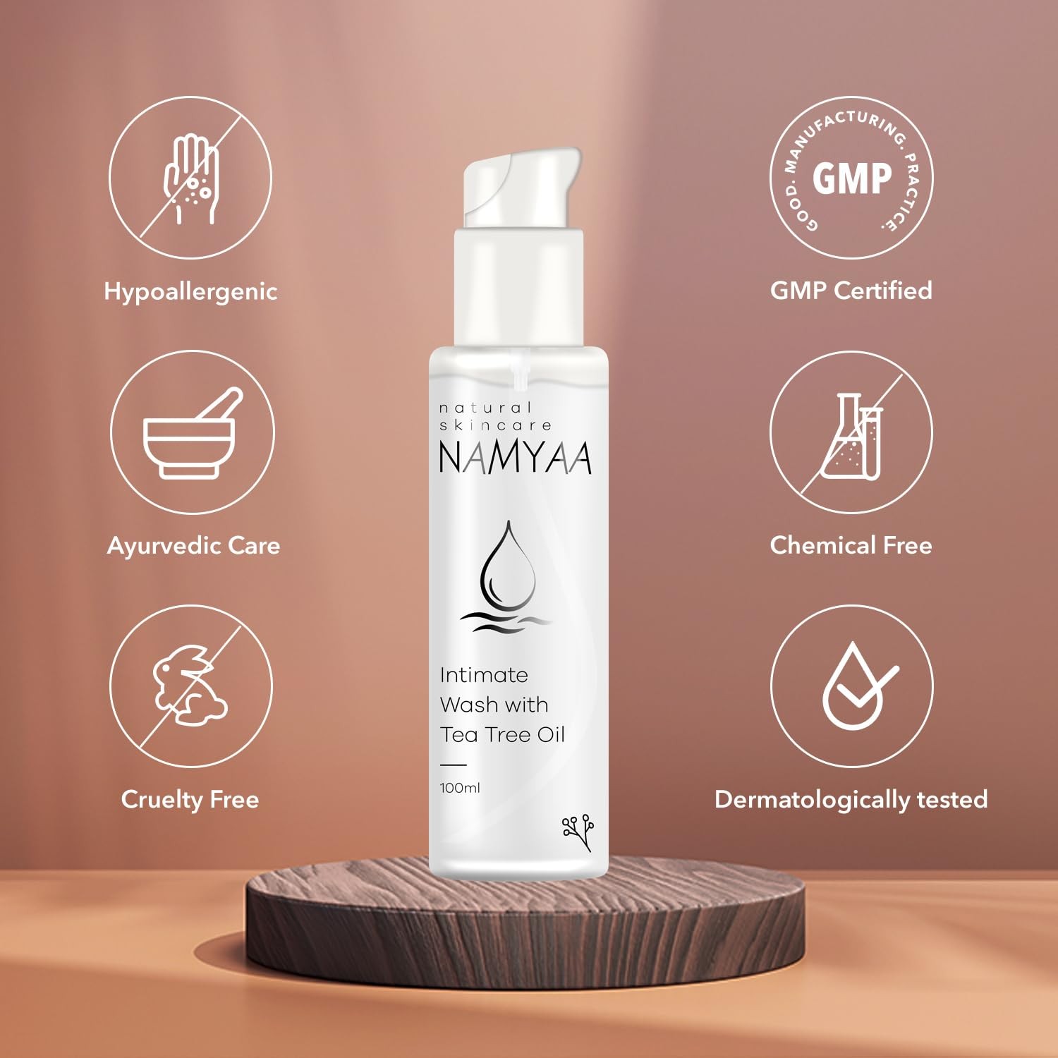 Namyaa Intimate Hygiene Wash For Men/Women With Tea Tree Extracts, 100 ml.
