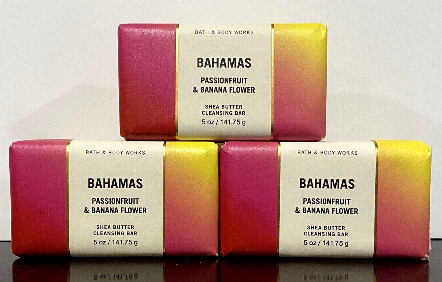 Bath & Body Works BAHAMAS Passionfruit & Banana Flower Lot of 3 Cleansing Bars