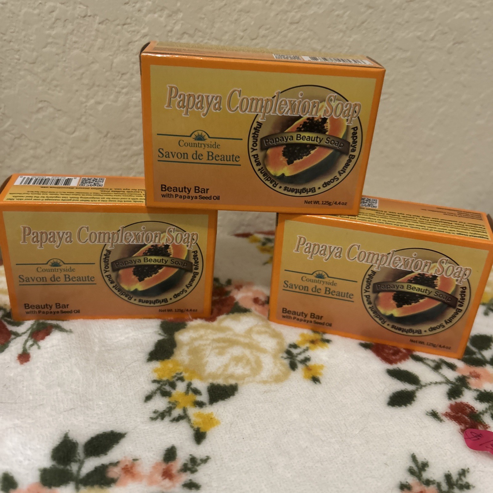 CountrySide Papaya Beauty Bar Soap with Papaya Seed Oil 125g Body Face Hands