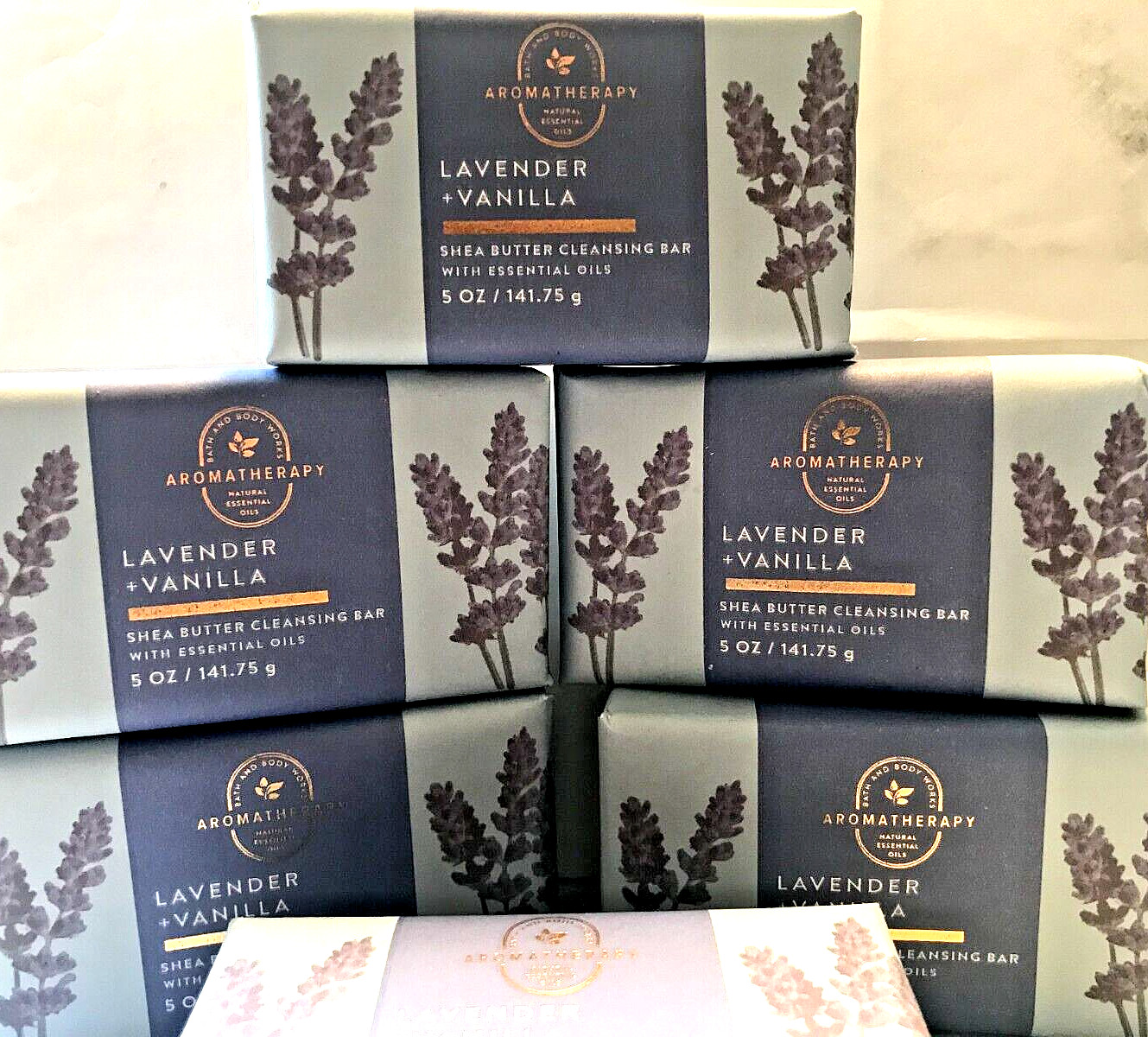 LAVENDER VANILLA SHEA BUTTER CLEANSING BAR SOAP Bath Body Works SET X 6 AROMA