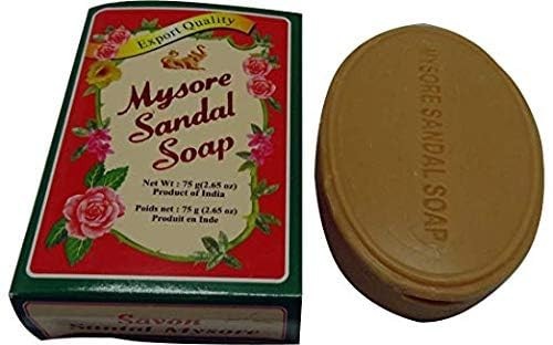 Mysore Sandal Bath Soap with Sandalwood Oil Herbal Ayurveda 75g Pack of 6 Bars