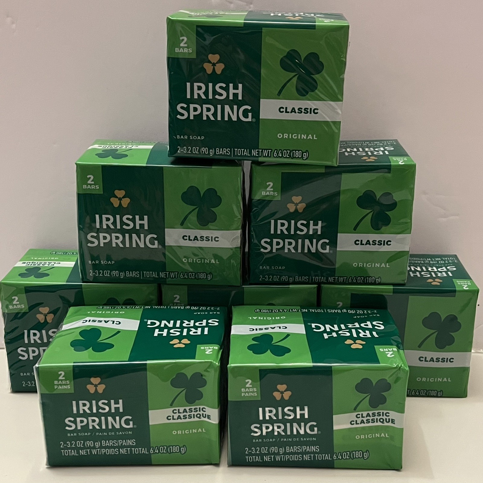 Irish Spring Original Scent Classic Bar Soap – 16 Bars Total – 3.2 oz Lot of 8