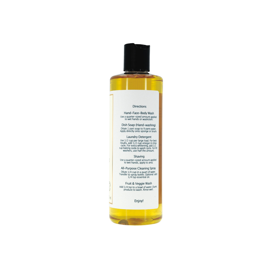 Liquid Castile Soap (Pump Cap) – Organic Ingredients, Gentle For Sensitive Skin