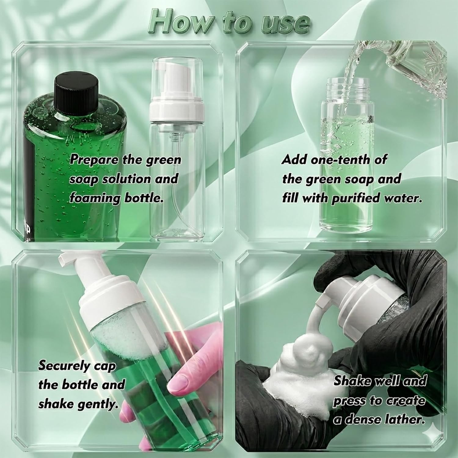 Green Soap Tattoo 16.9OZ Ultra Concentrated & 7OZ Foam Bottle Kit – Make 1.3 …