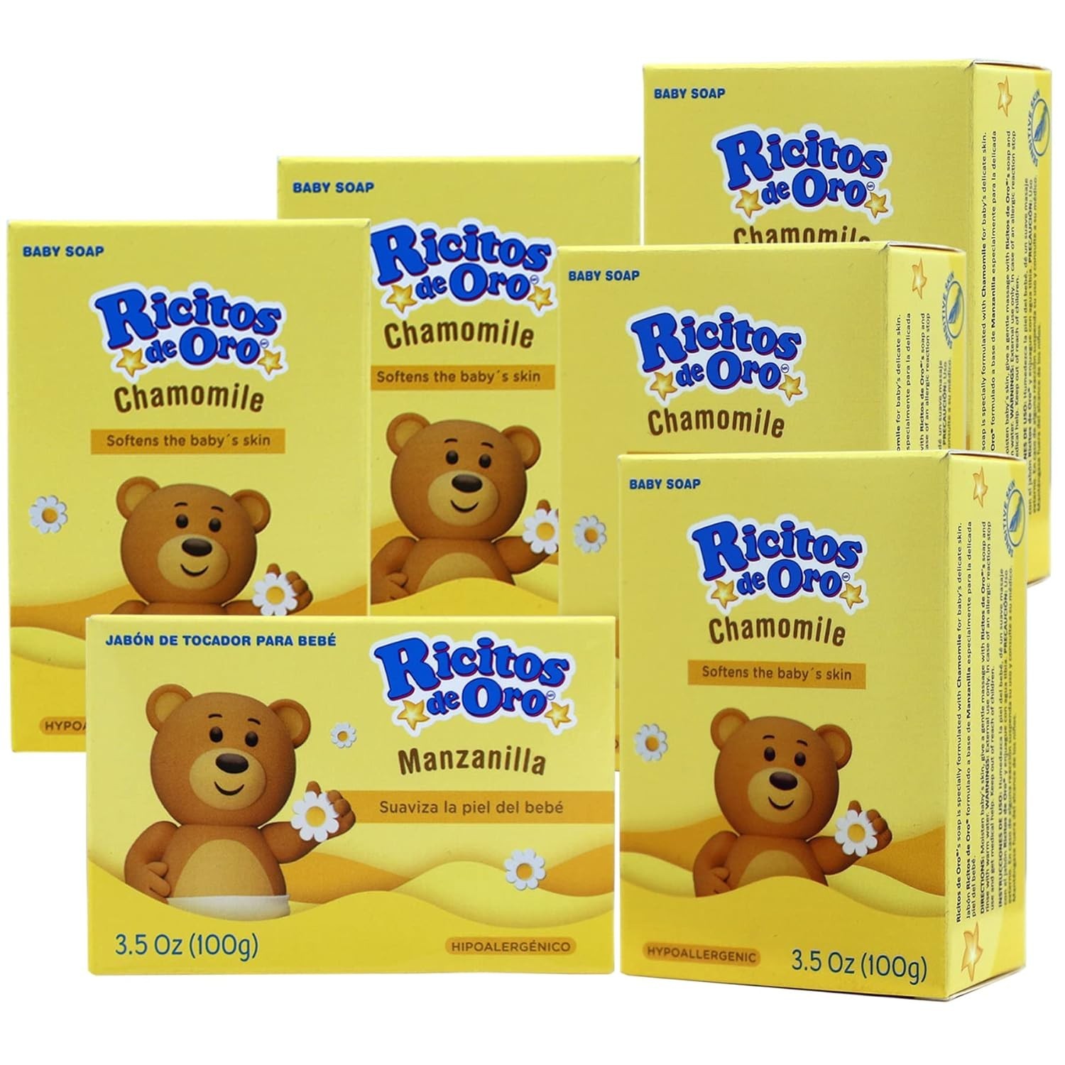 Baby Cleansing Bar Soap with Extract Calming Effect, Chamomile, 6-Pack of 3.5…