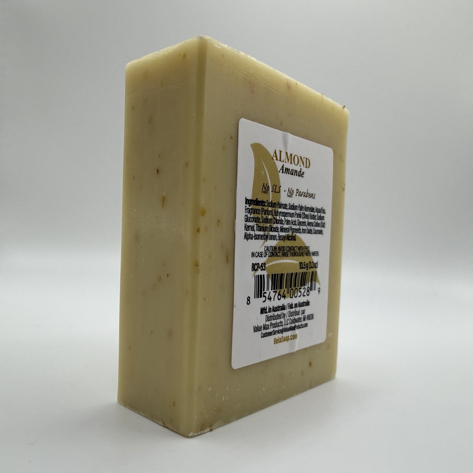 Bela Almond Pure Full Natural Moisturizing Soap Bar 3.4oz No SLS & No Parabens