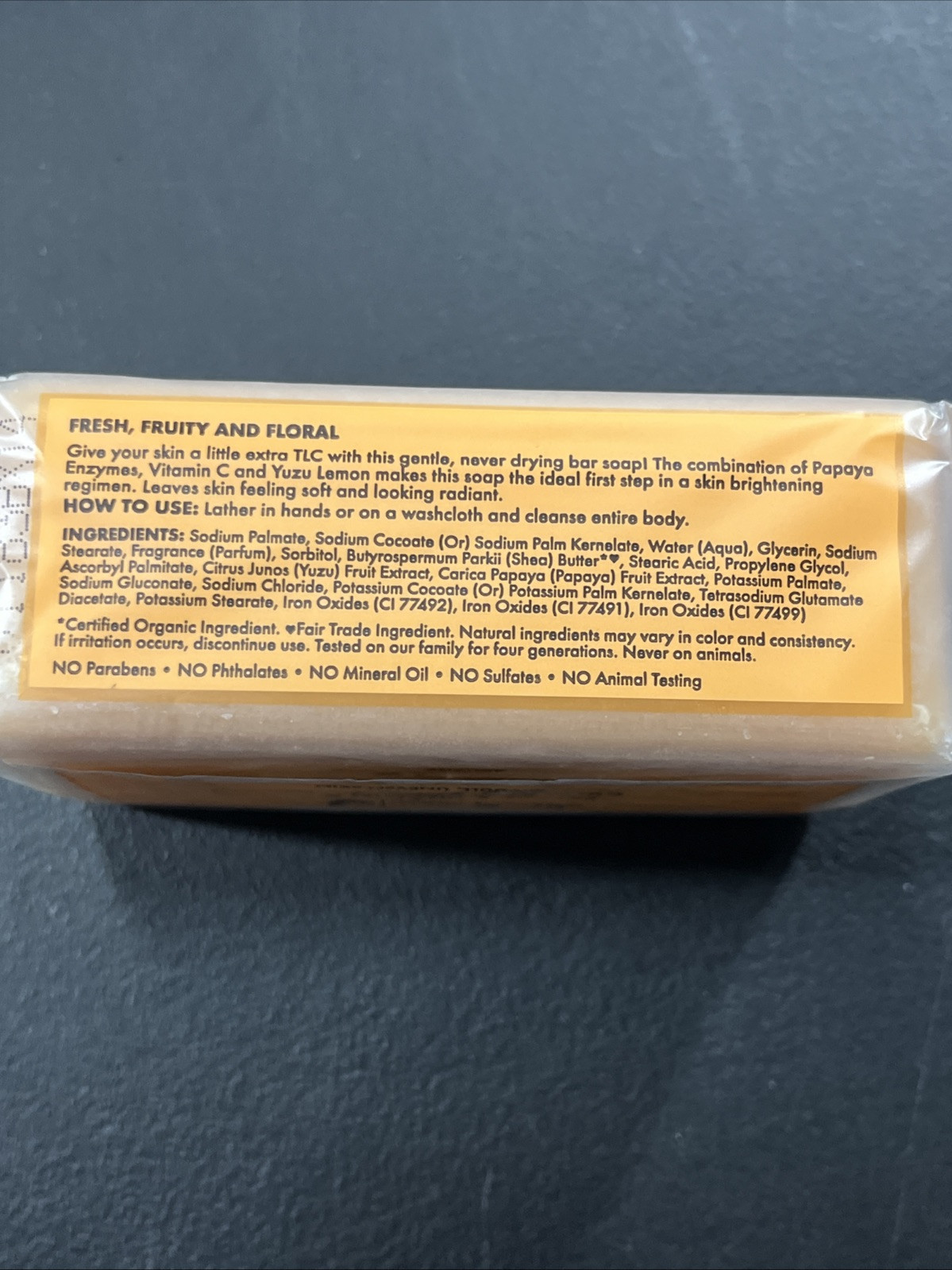 3)SHEA MOISTURE PAPAYA & VITAMIN C W YUZU LEMON REVIVE & BRIGHTEN BAR SOAP DULL