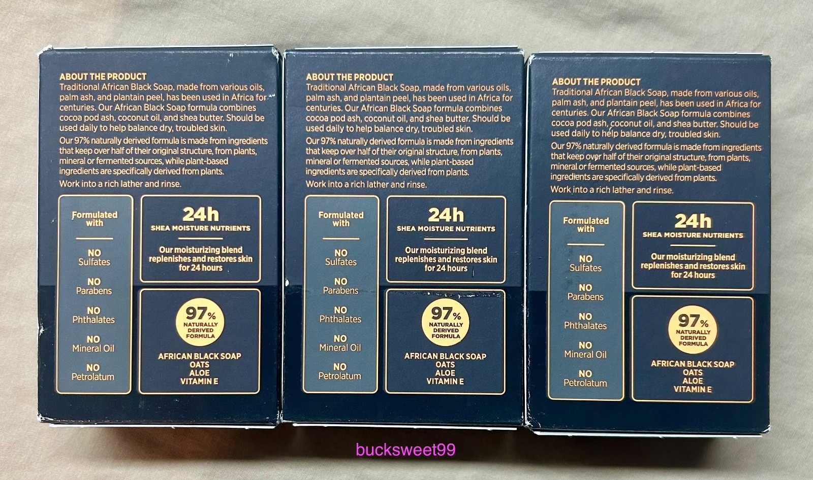 Shea Moisture African Black Bar Soap CALM & CLEARING – 8 oz each – 3 BARS