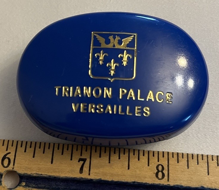 Unused Vintage Trianon Palace Versailles Soap Bar in Blue Travel Case