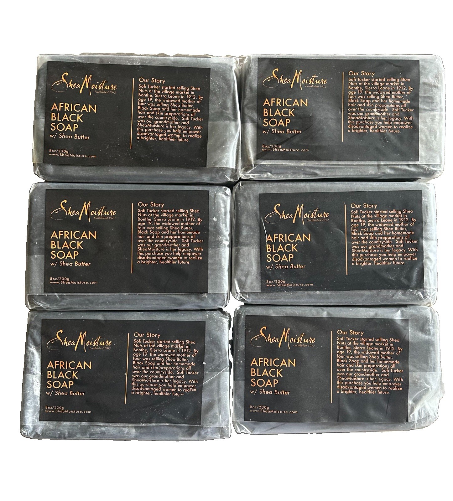 8X Shea Moisture African Black Soap Bar with Shea Butter 8 oz.
