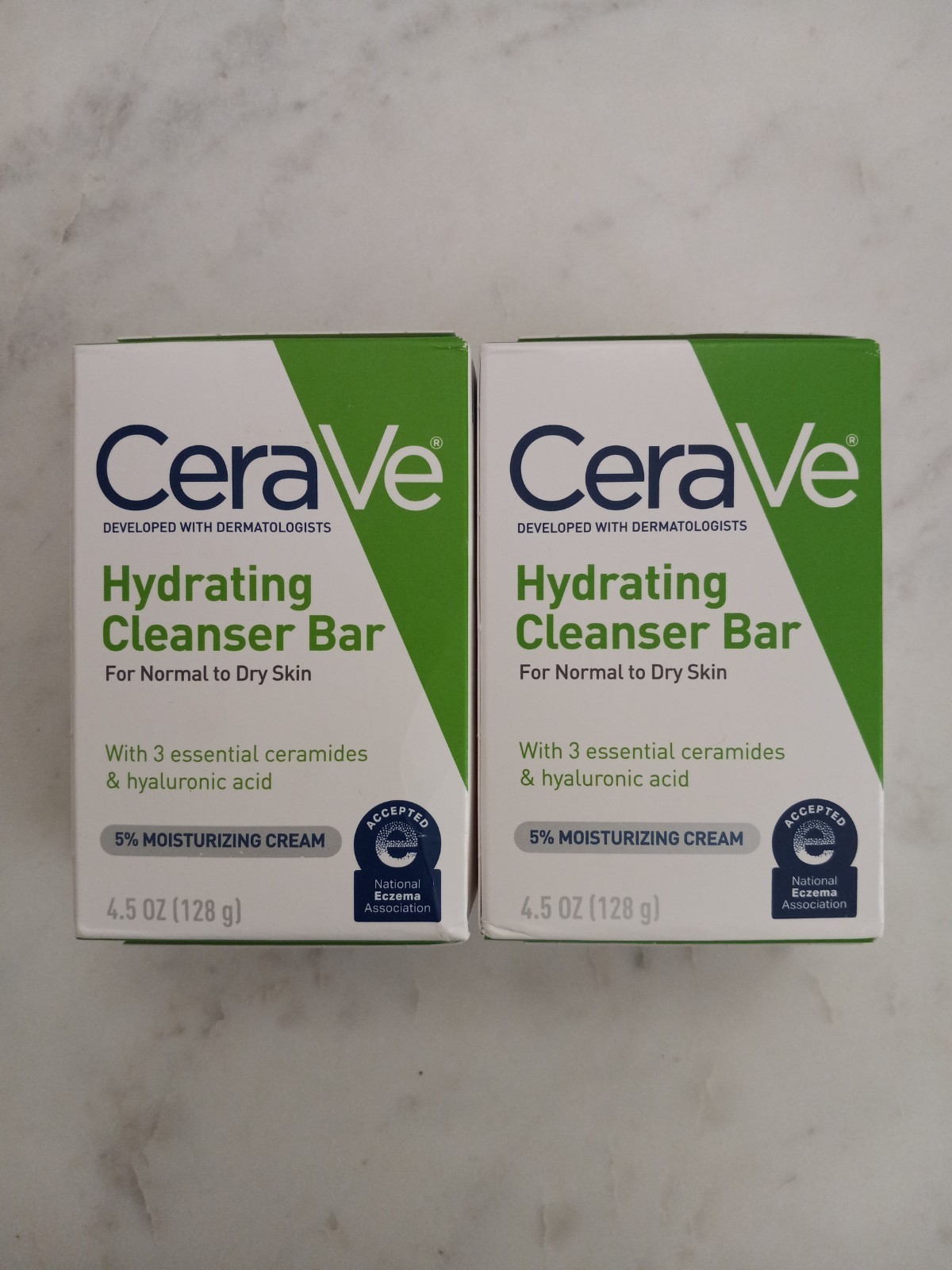 CeraVe Hydrating Cleanser Bar Normal to Dry Skin 4.5 oz each, Lot of 2