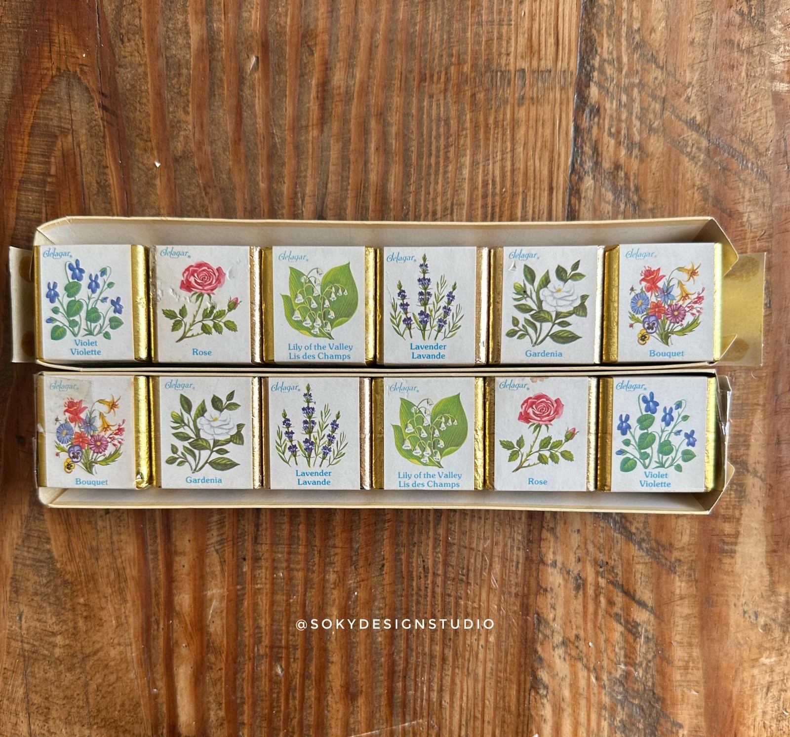 Ashgar Floral Assorted Soap Set Multipack Rose Lavender Gardenia Violet Lily