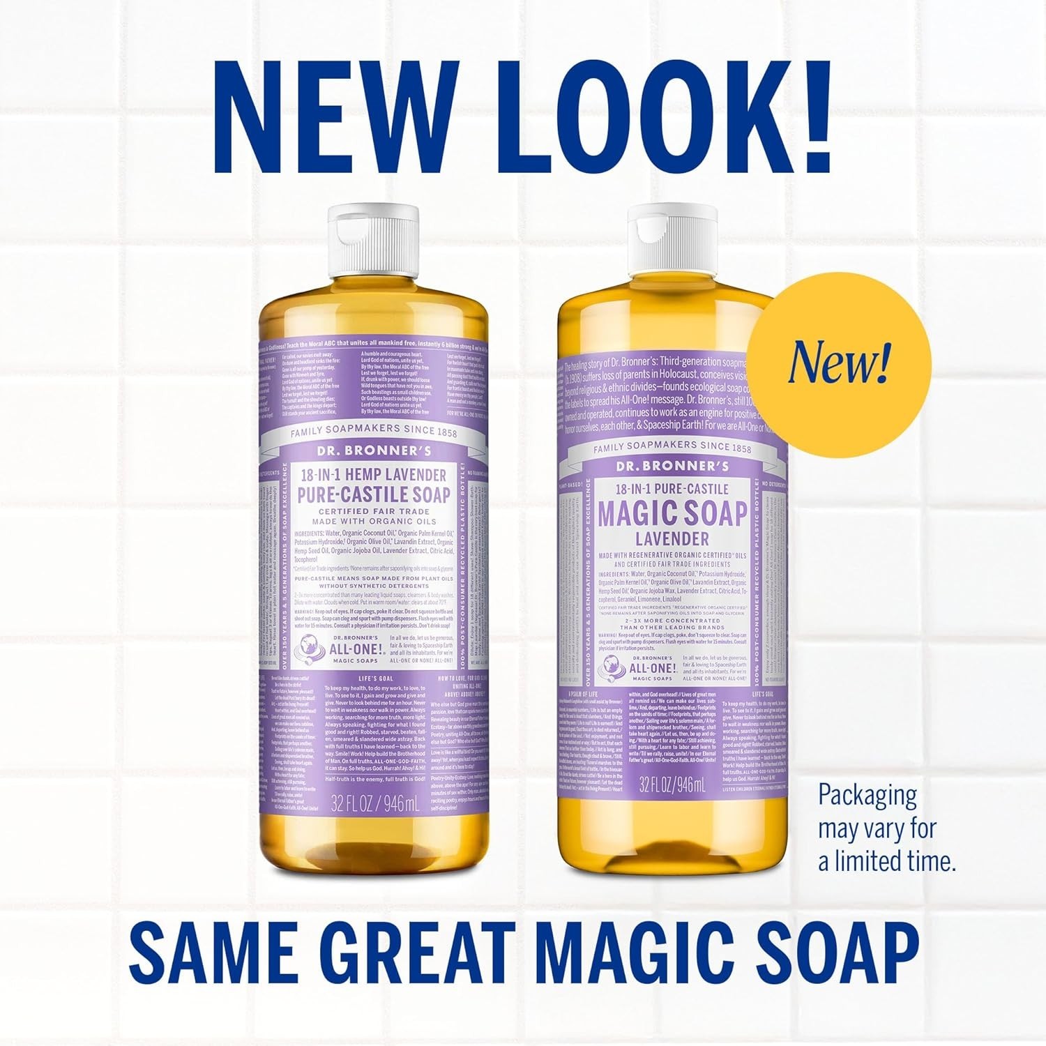 Multi-Use Organic Lavender Liquid Soap – Biodegradable, 32 Oz Castile Solution