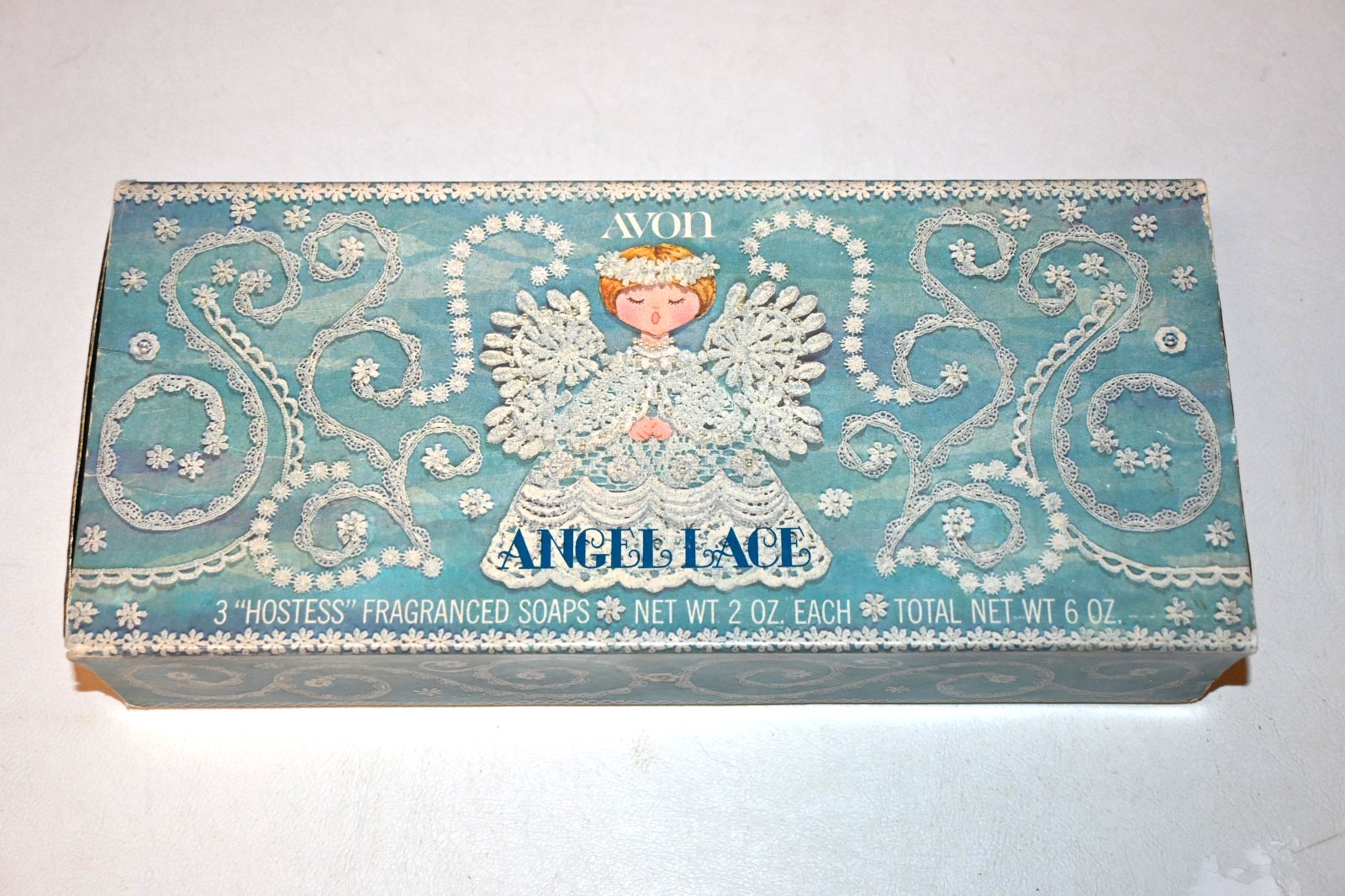 Vintage Avon Angel Lace Hostess Fragranced Soaps in Box Unused