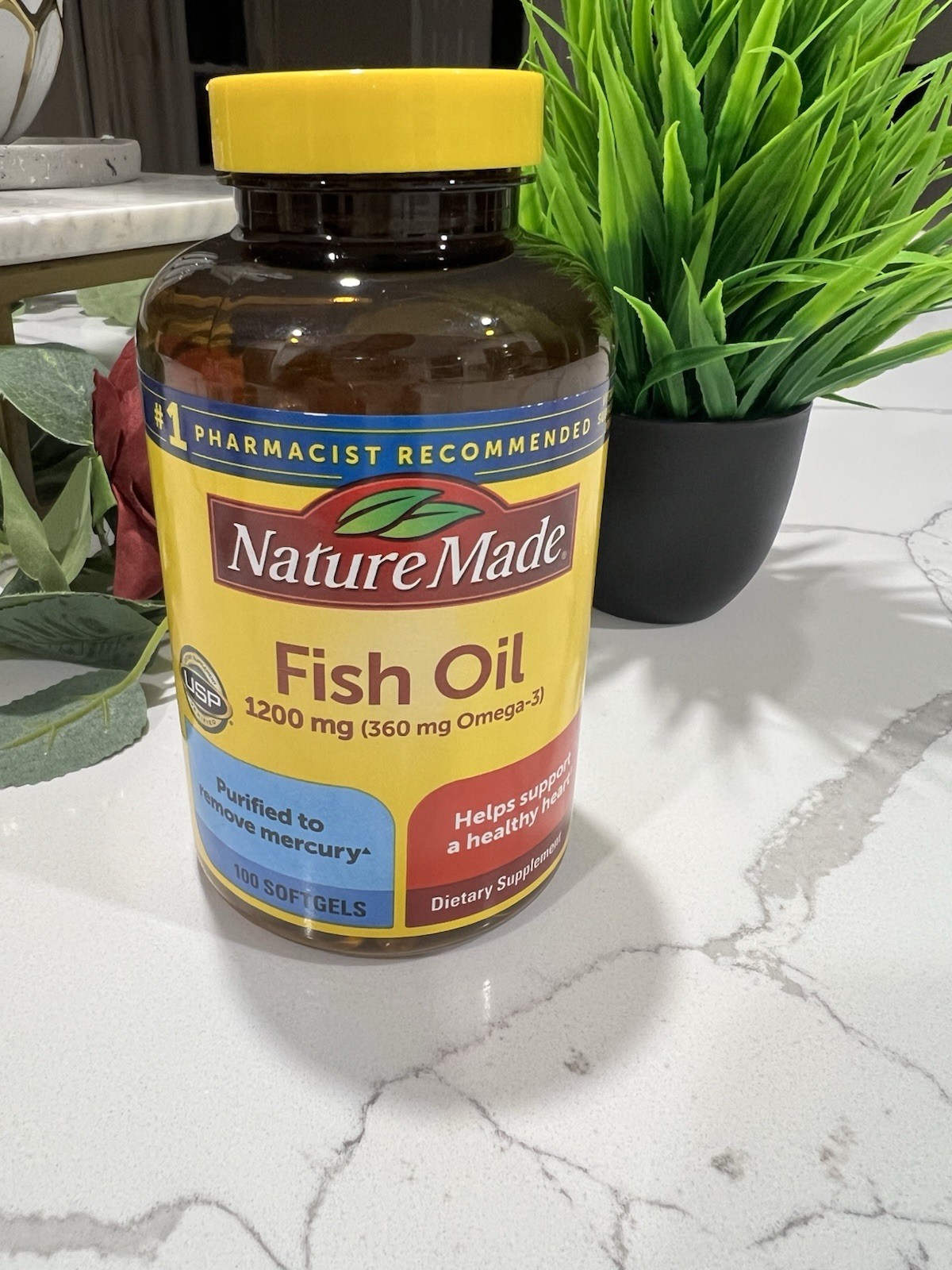 Nature Made Fish Oil Omega 3 Supplements, 1200mg 100 Count (Pack of 1)