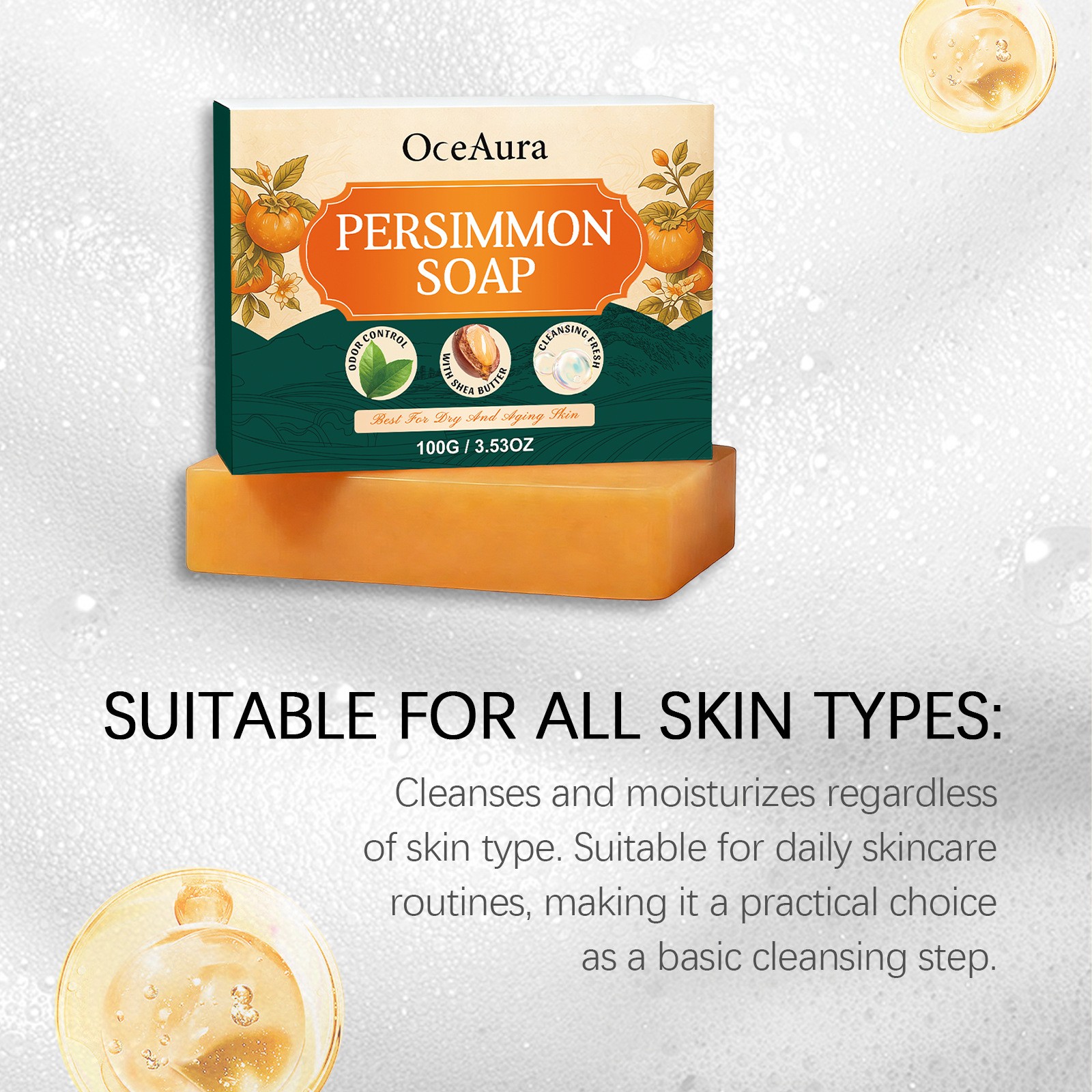 Persimmon Refreshing Body Soap Odor Eliminator and Smell Remover – All Skin Type