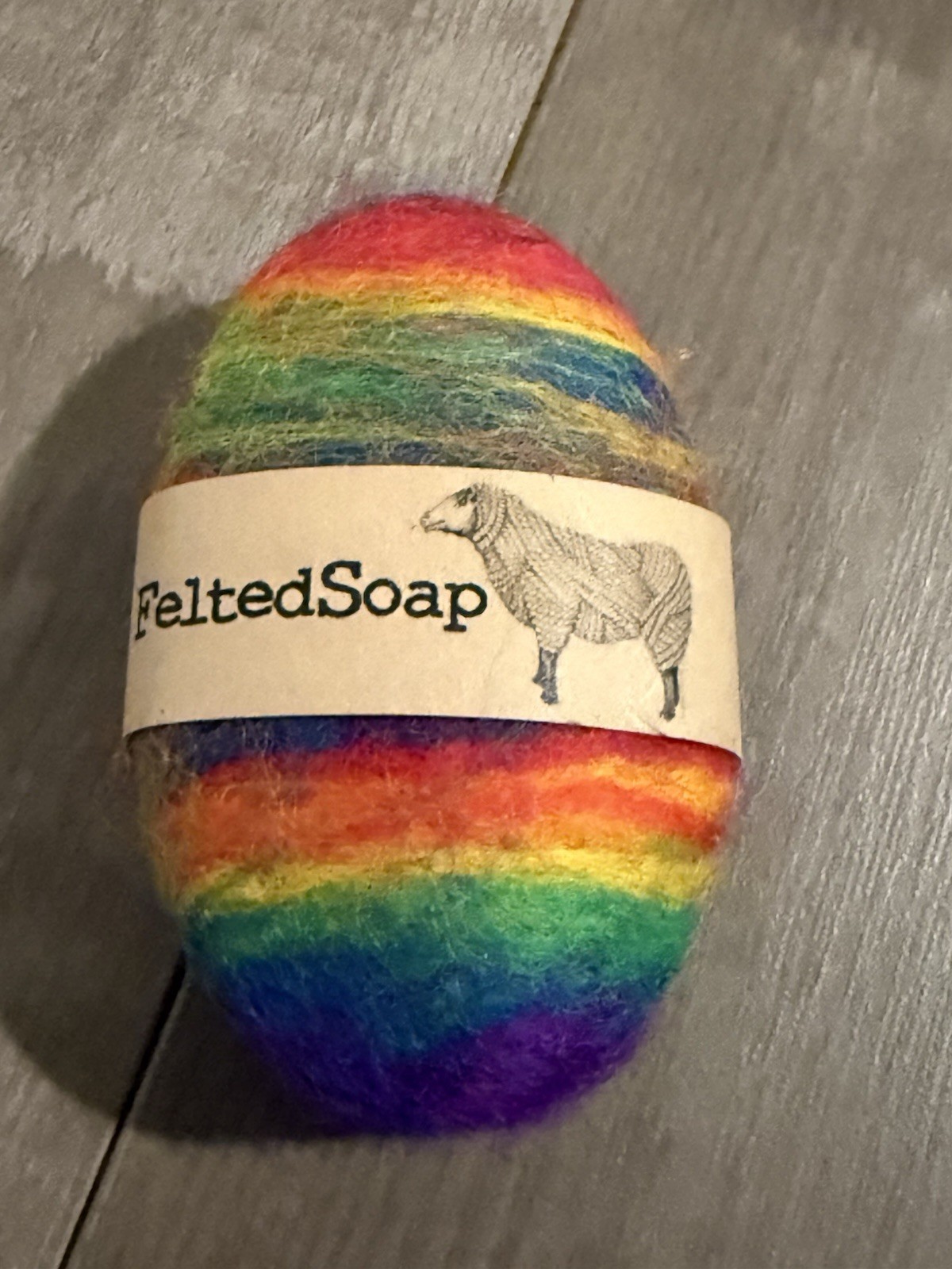 Felted Exfoliating Soap Rainbow Plant Based With Shea Butter