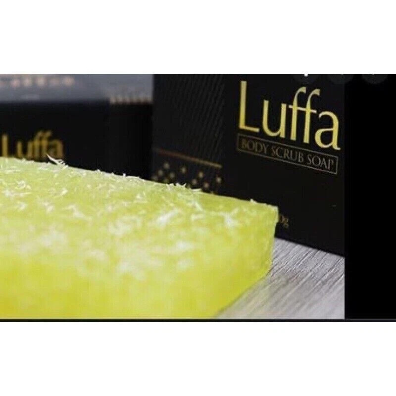 New 80g Fluffy Luffa Body Scrub Soap Bar Remove Dirt Dead Skin Cells