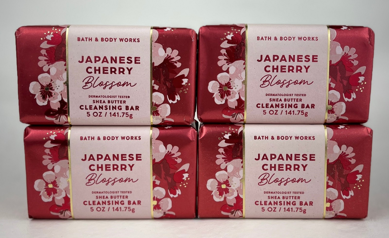 Lot of 4 Bath & Body Works Japanese Cherry Blossom Cleansing Soap Bars