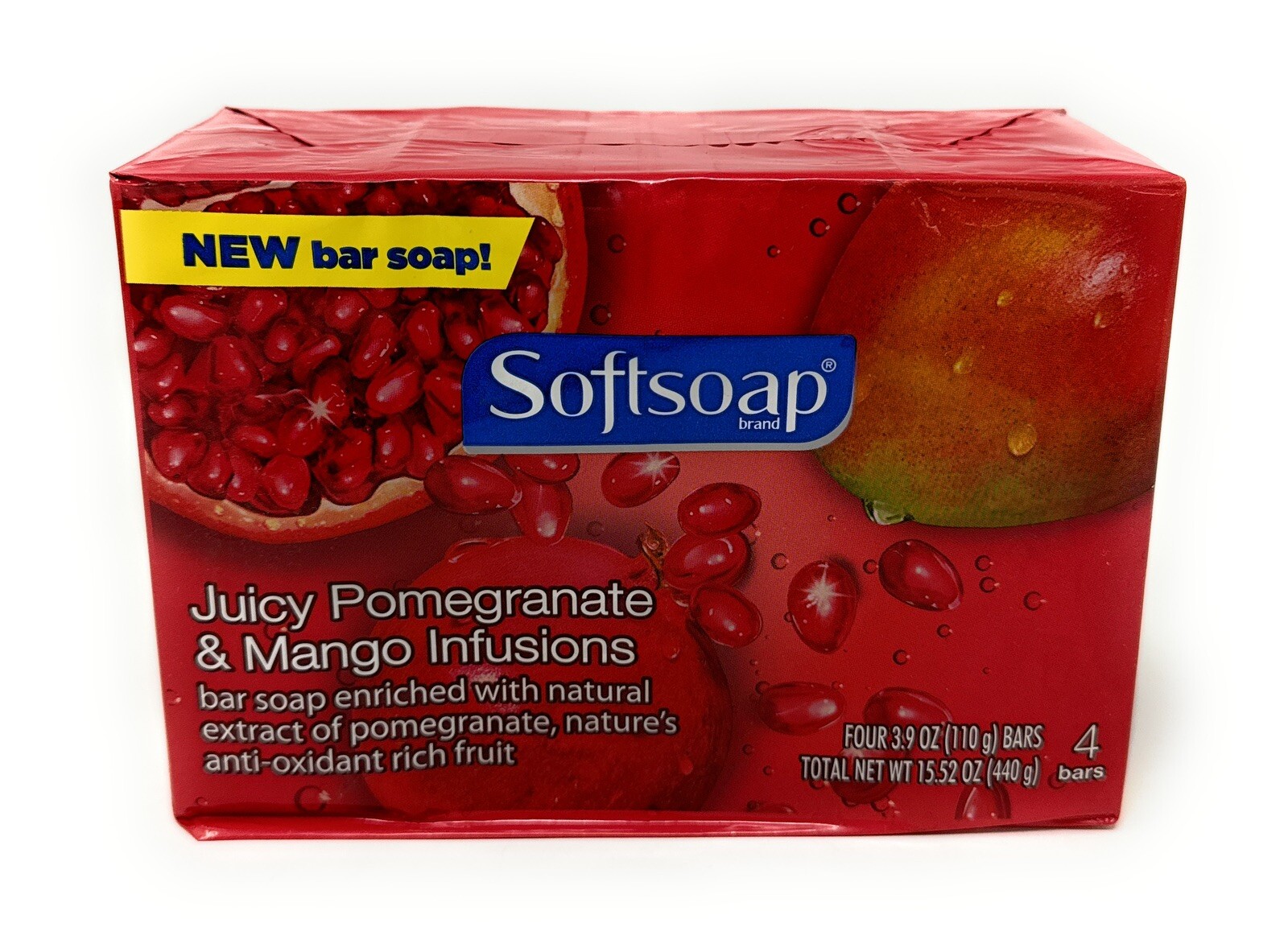 Softsoap Juicy Pomegranate & Mango Infusions Bar Soap- 4 PacK