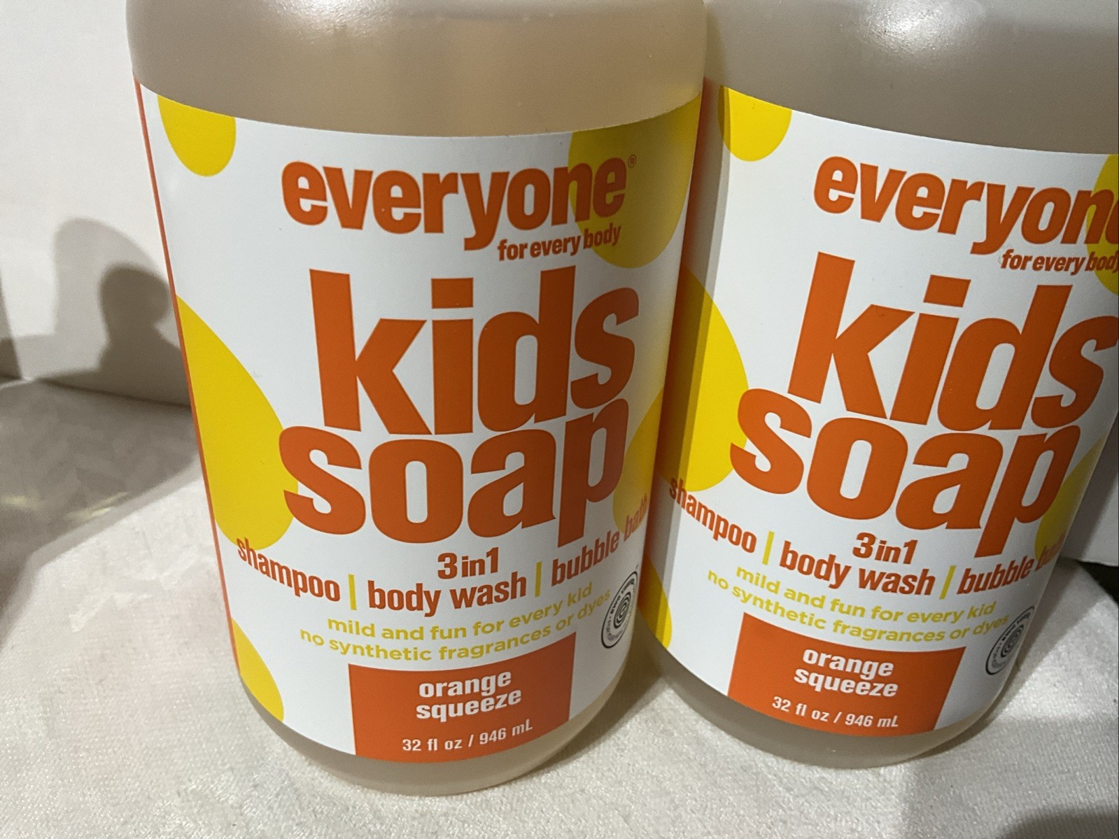Everyone Kids Soap 3 In 1 Orange Squeeze 32oz Shampoo ~ Body Wash ~ Bubble X 2