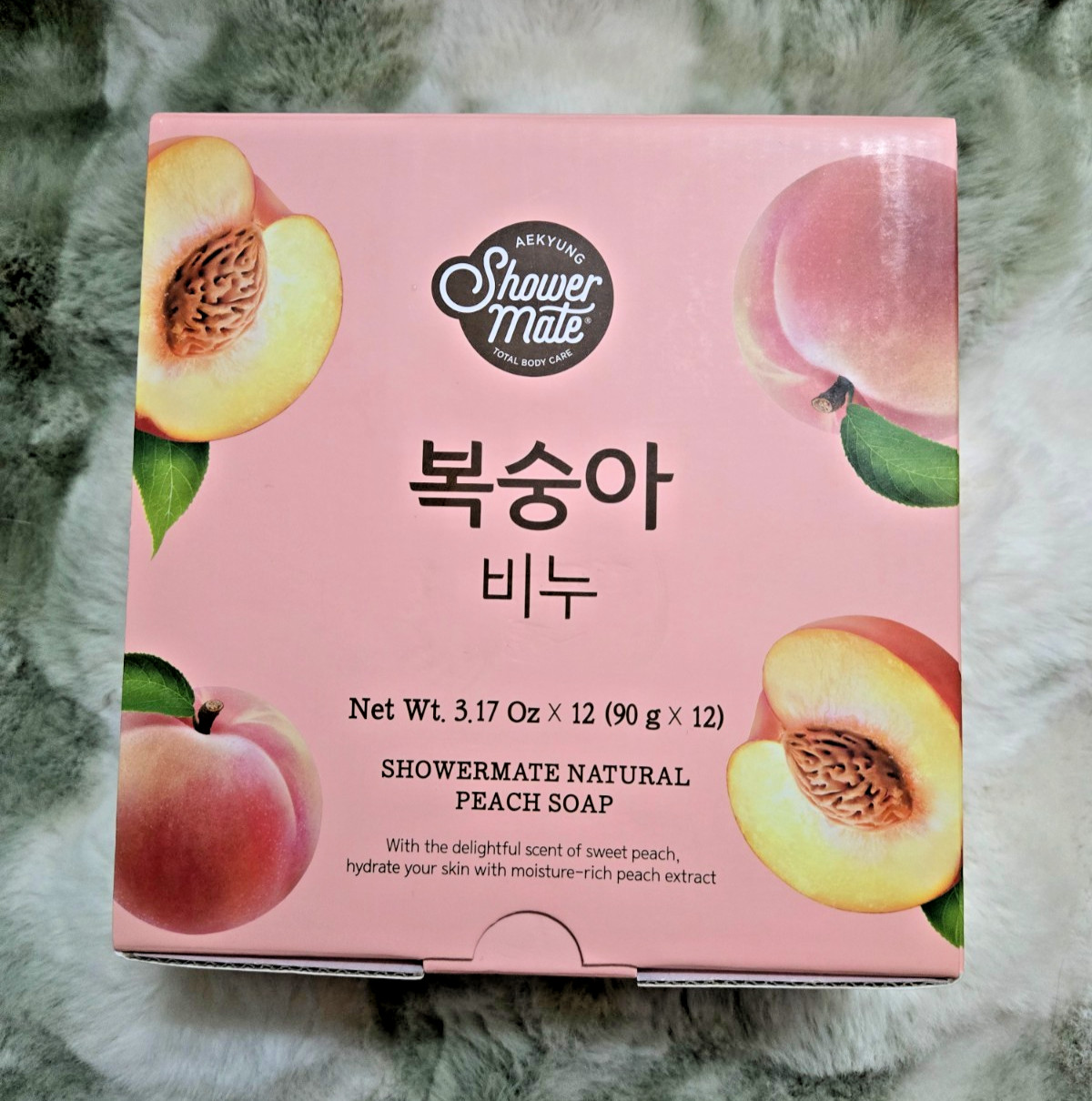 ShowerMate Natural Peach Soap Bar Set 12 Pack Korean Bath Soap NEW