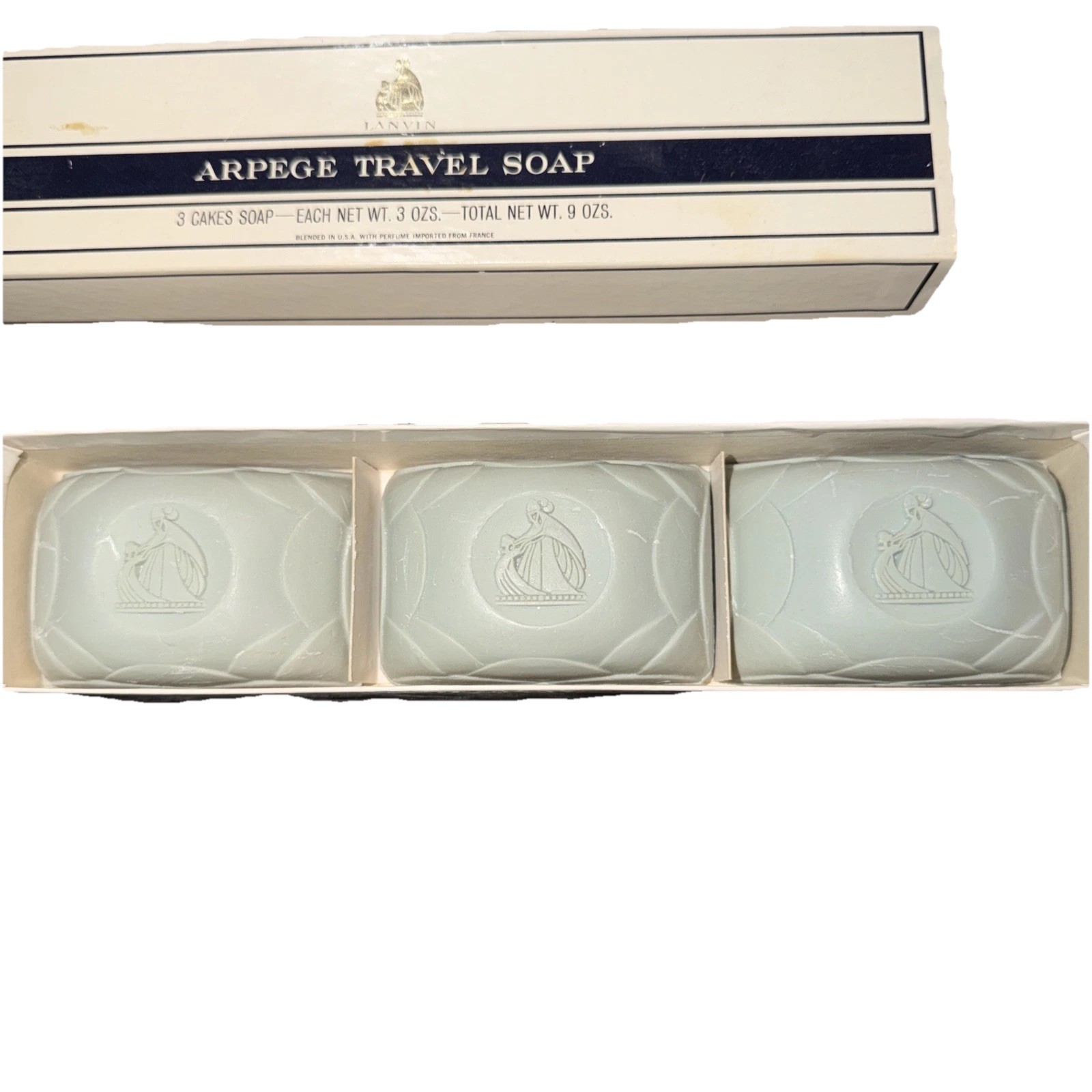 Vintage Arpege Lanvin Hand Soap 3 Bars Total (9 Oz.) Old Stock