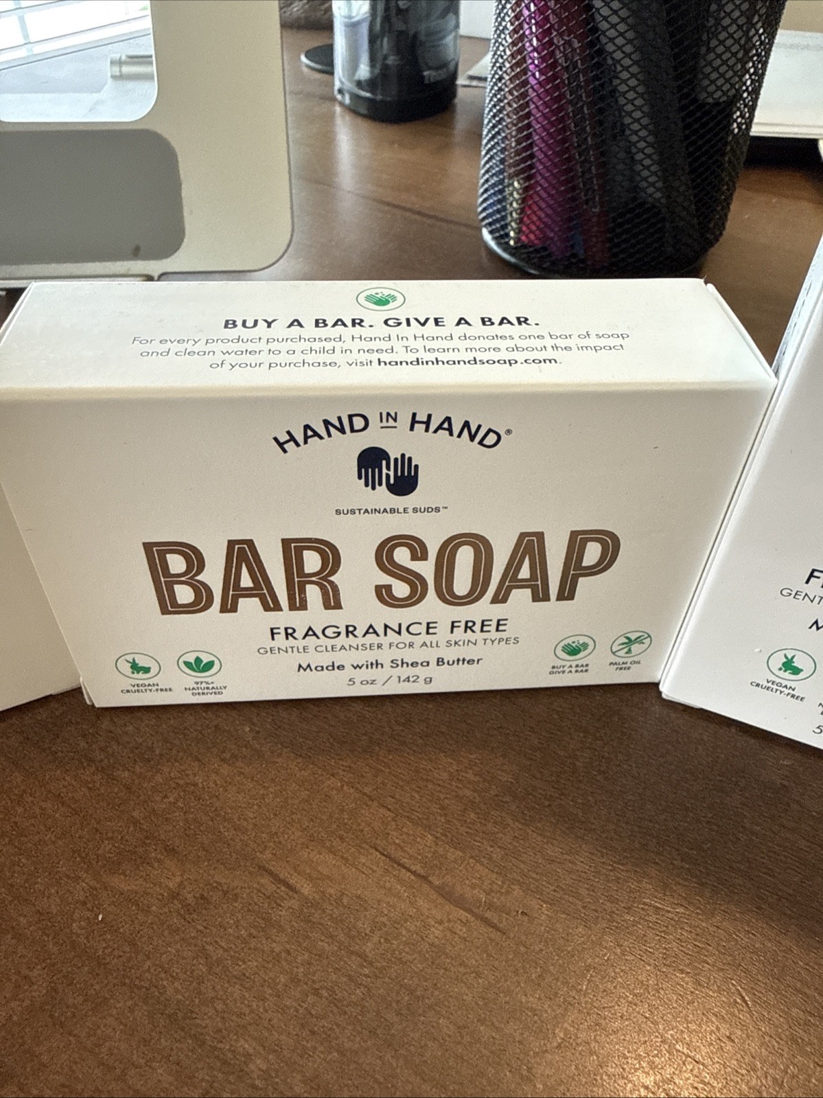 3 Hand In Hand Bar Soaps Fragrance Free Gentle Cleanser All Skin 5 oz each NIB!