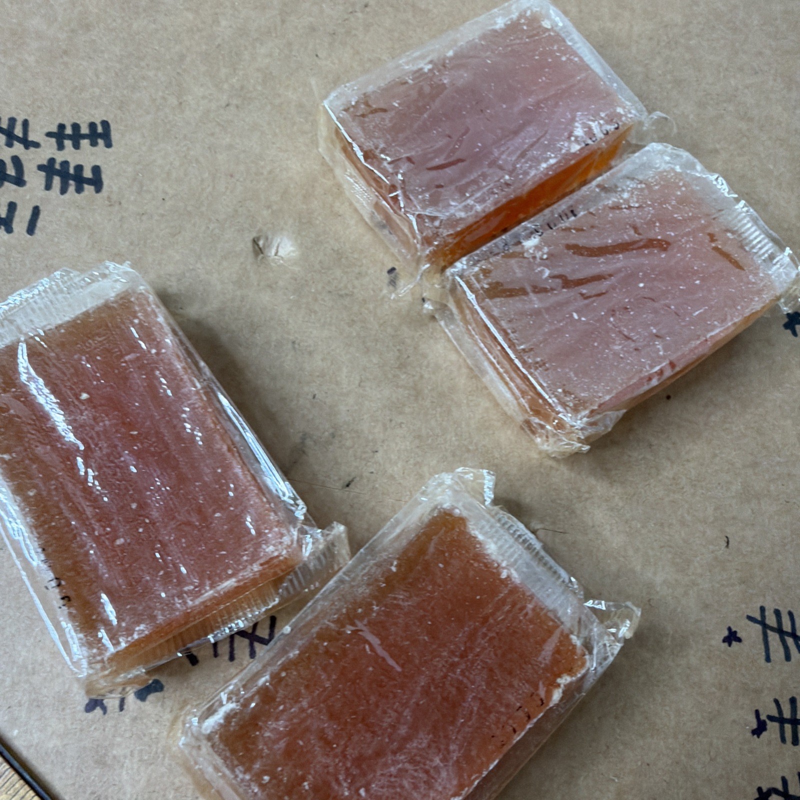 Vintage Unbranded Soap Bar Orange Unknown Scent Rustic Lot Of 4