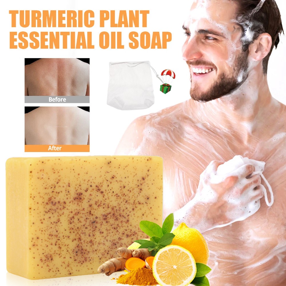 1~5PCS Turmeric Lemon Soap Face & Body Dark Spot Whitening Skin Lightening 100g