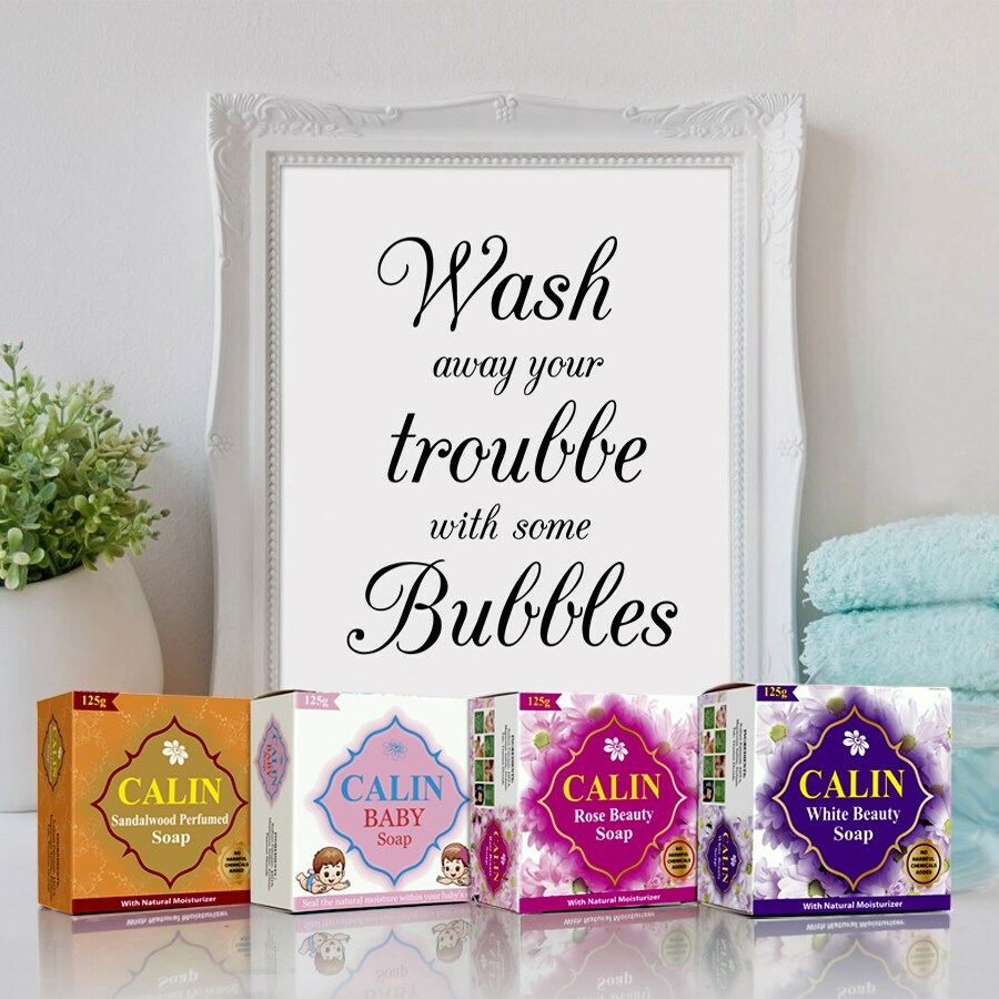 CALIN White Baby Soap Natural Moisture/Protect Baby Skin Healthy & gentle 125g