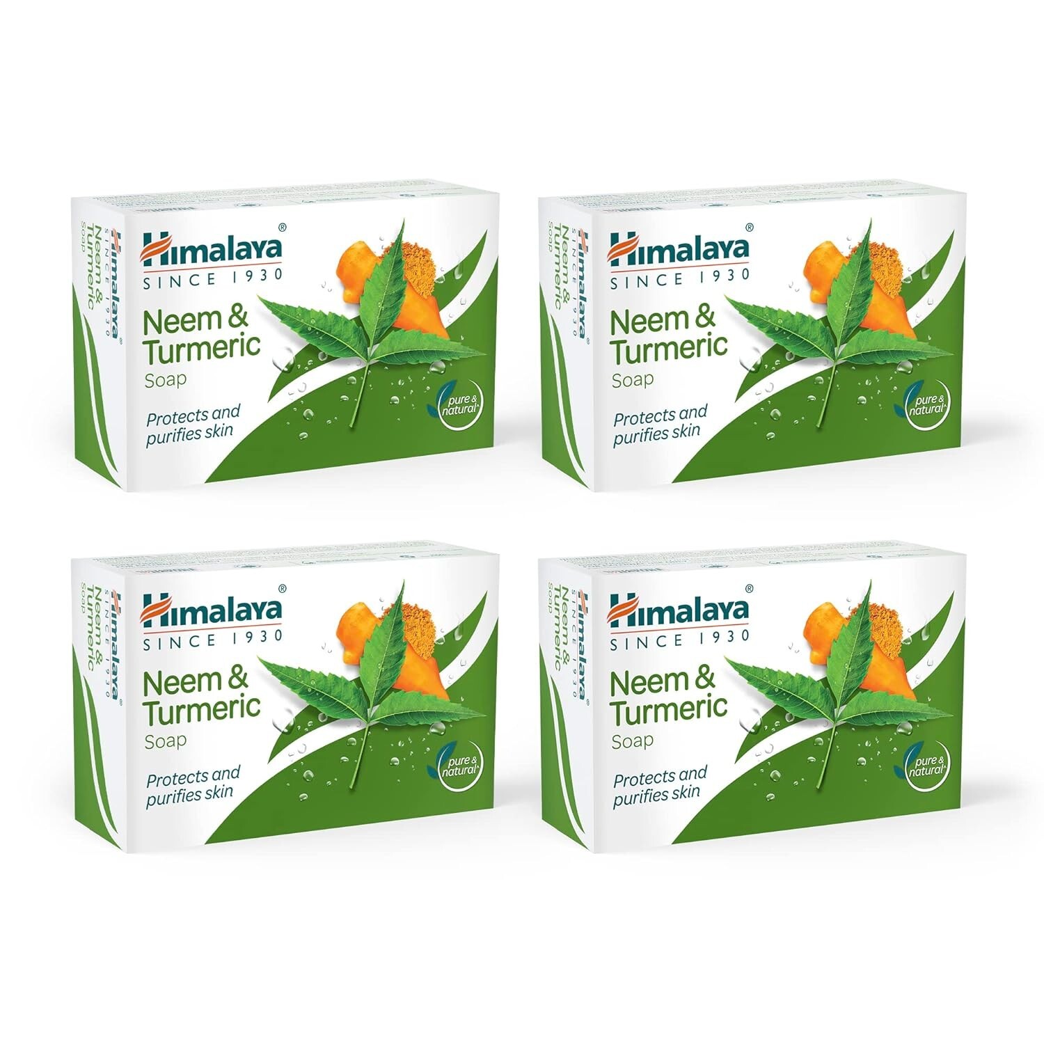 4x Himalaya Herbals Neem & Turmeric Soap for Cleanses and Purifies Skin – 125 gm
