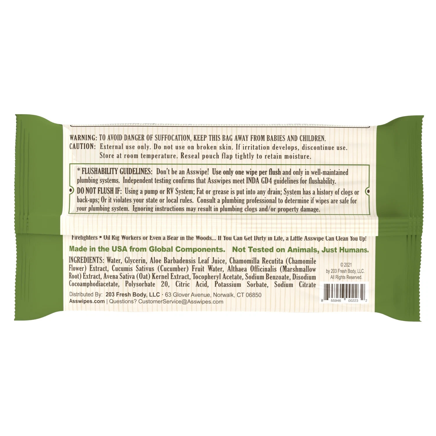 Asswipes Flushable Wipes 45ct Personal Cleansing Butt Wipes Adults Multi-Pack